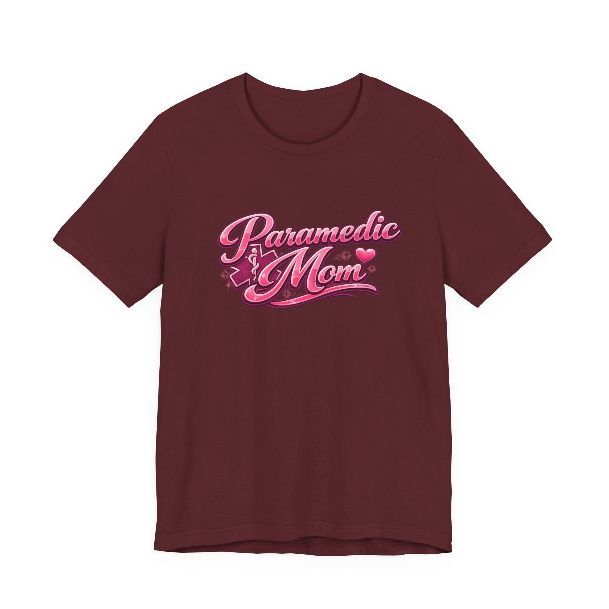 Paramedic Mom T-Shirt — Pink Retro Script Tee for EMS Moms, Mother’s Day Gift