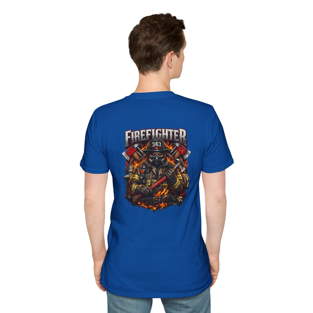 Firefighter Graphic T-Shirt — Brave Firefighter Design (343)