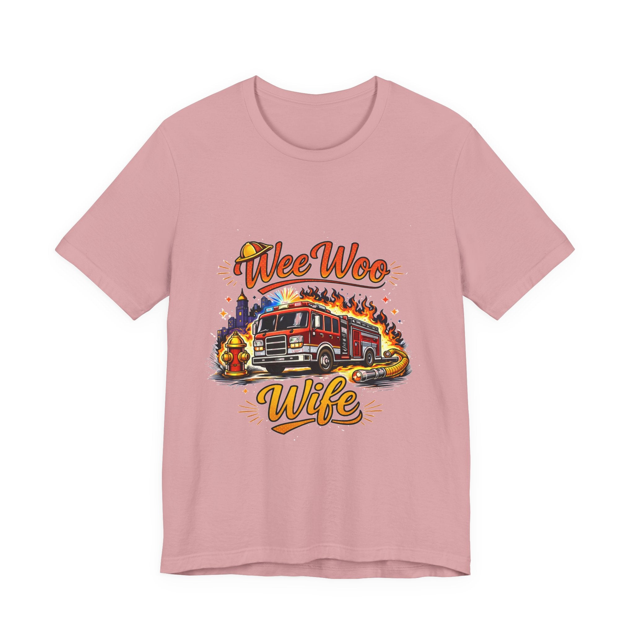 Firefighter Wife T-Shirt – "Wee Woo Wife" Fire Truck Graphic Tee