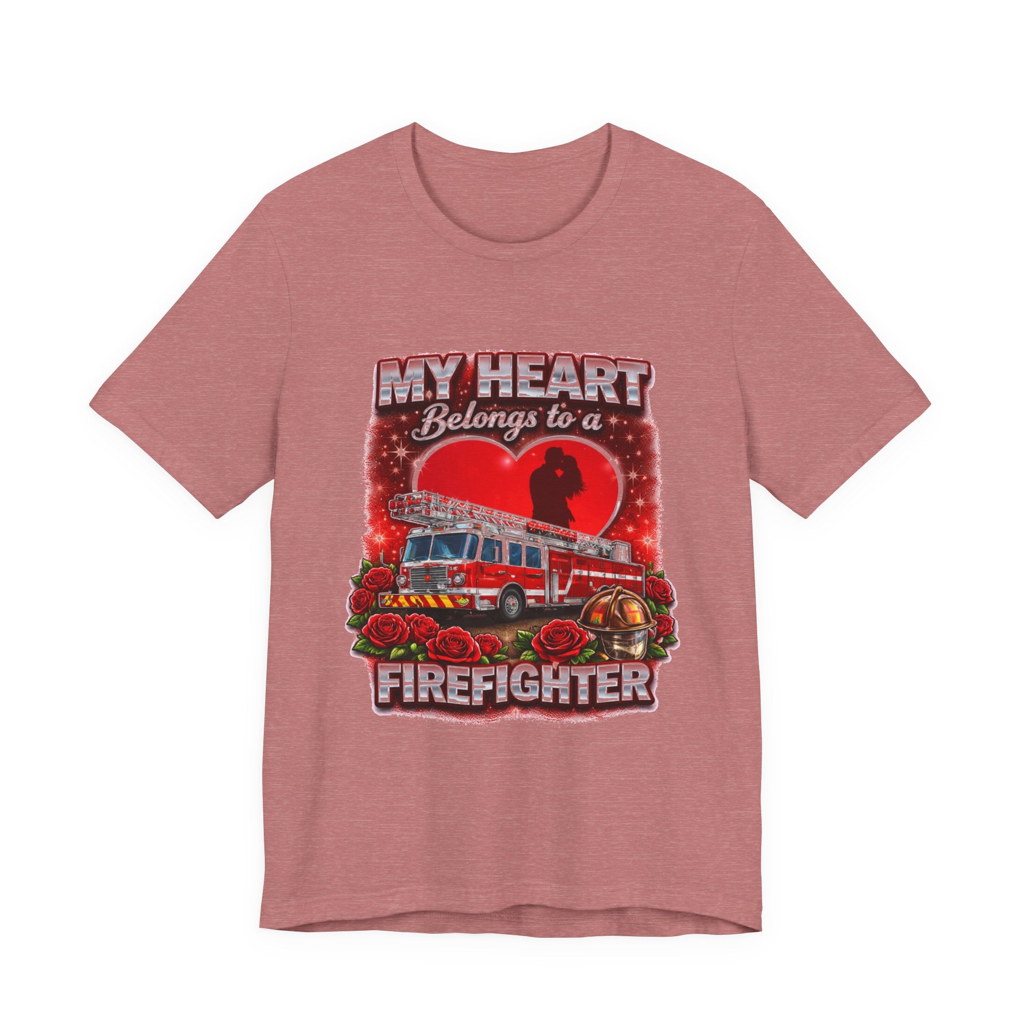 "My Heart Belongs to a Firefighter"  Firefighter Wife T-Shirt