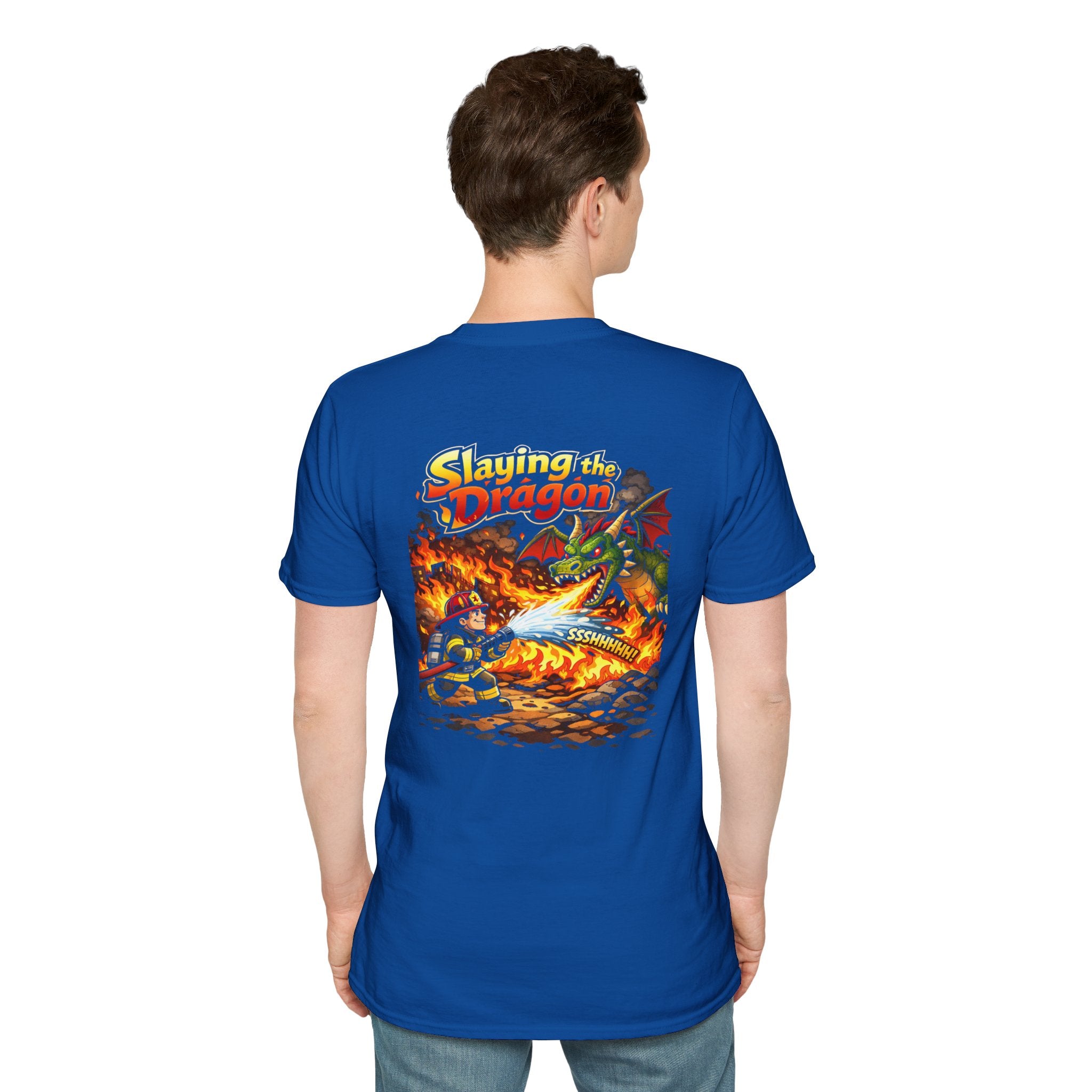 Slaying the Dragon Firefighter T-Shirt —