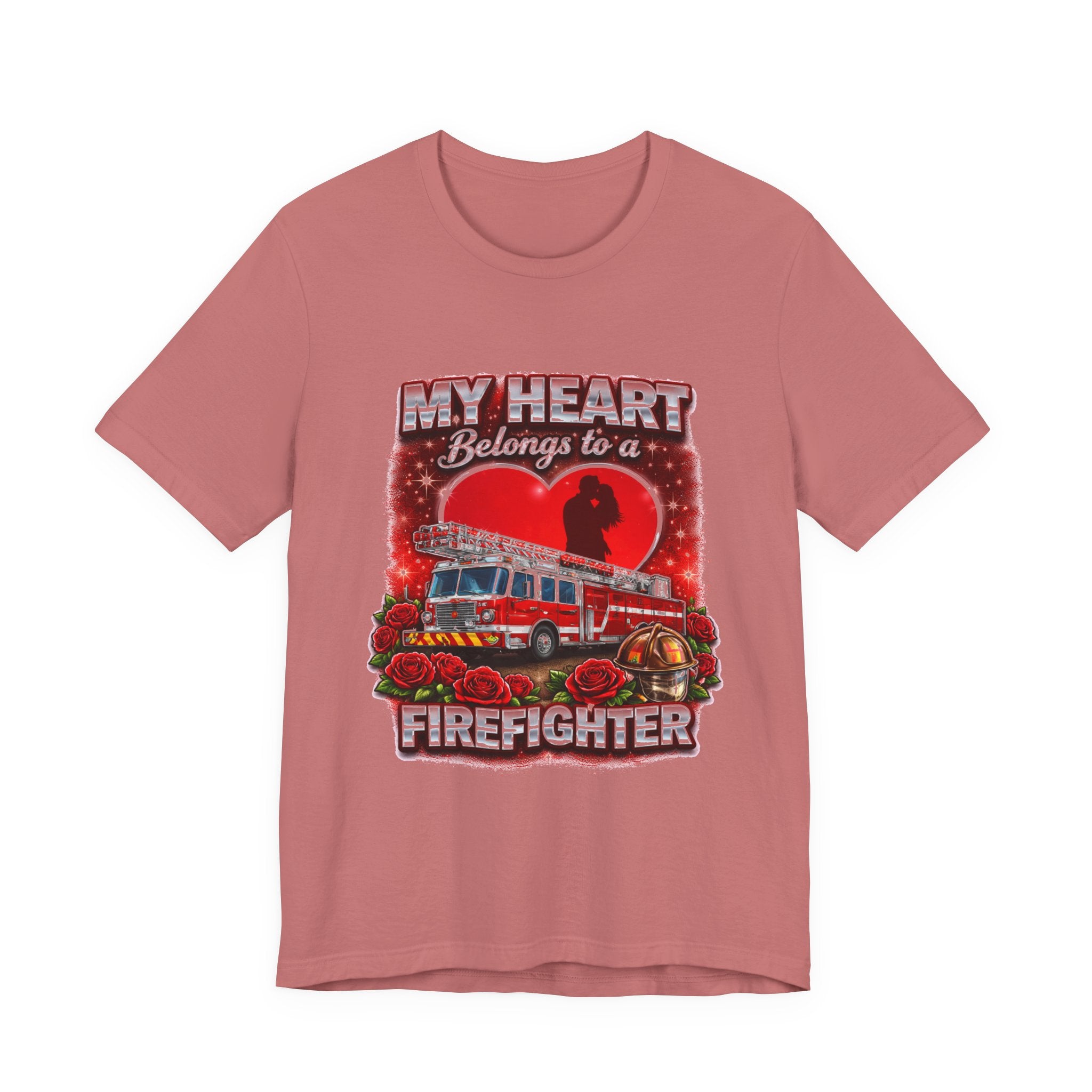 "My Heart Belongs to a Firefighter"  Firefighter Wife T-Shirt