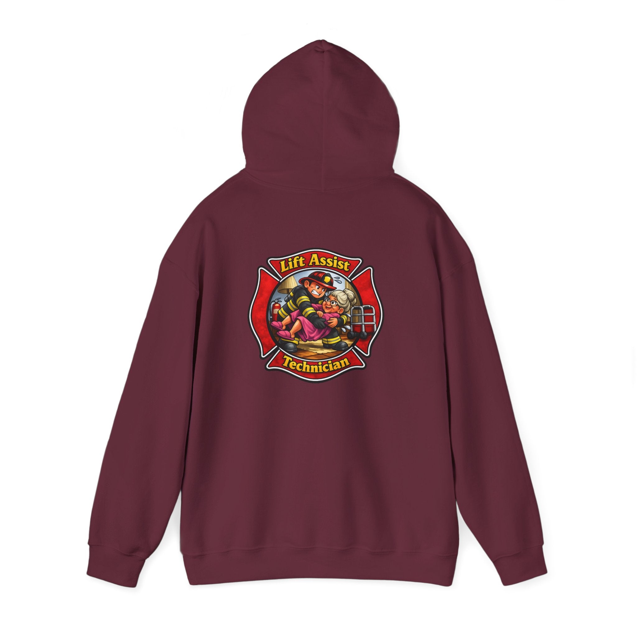 Firefighter Lift Assist Technician Hoodie – Maltese Cross Rescue Design