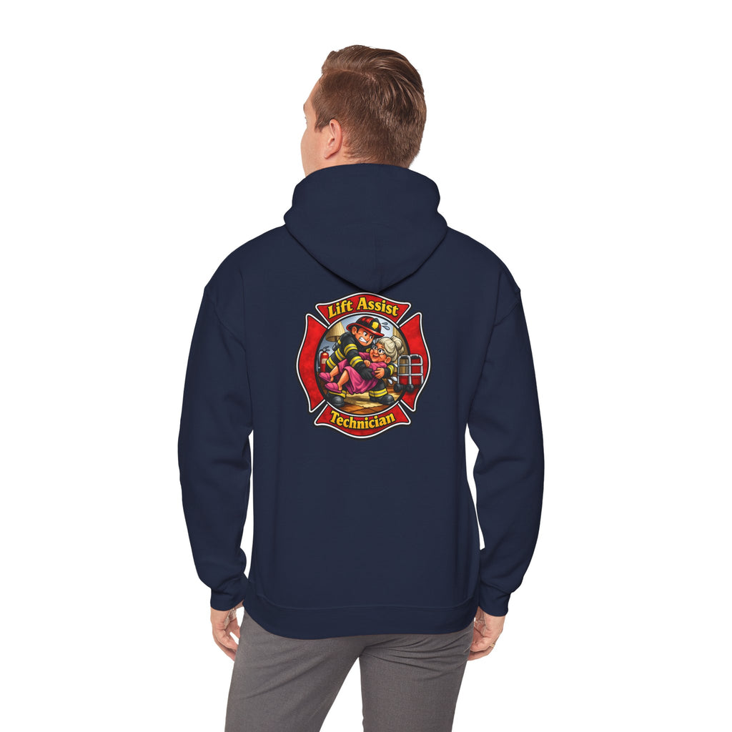 Firefighter Lift Assist Technician Hoodie – Maltese Cross Rescue Design