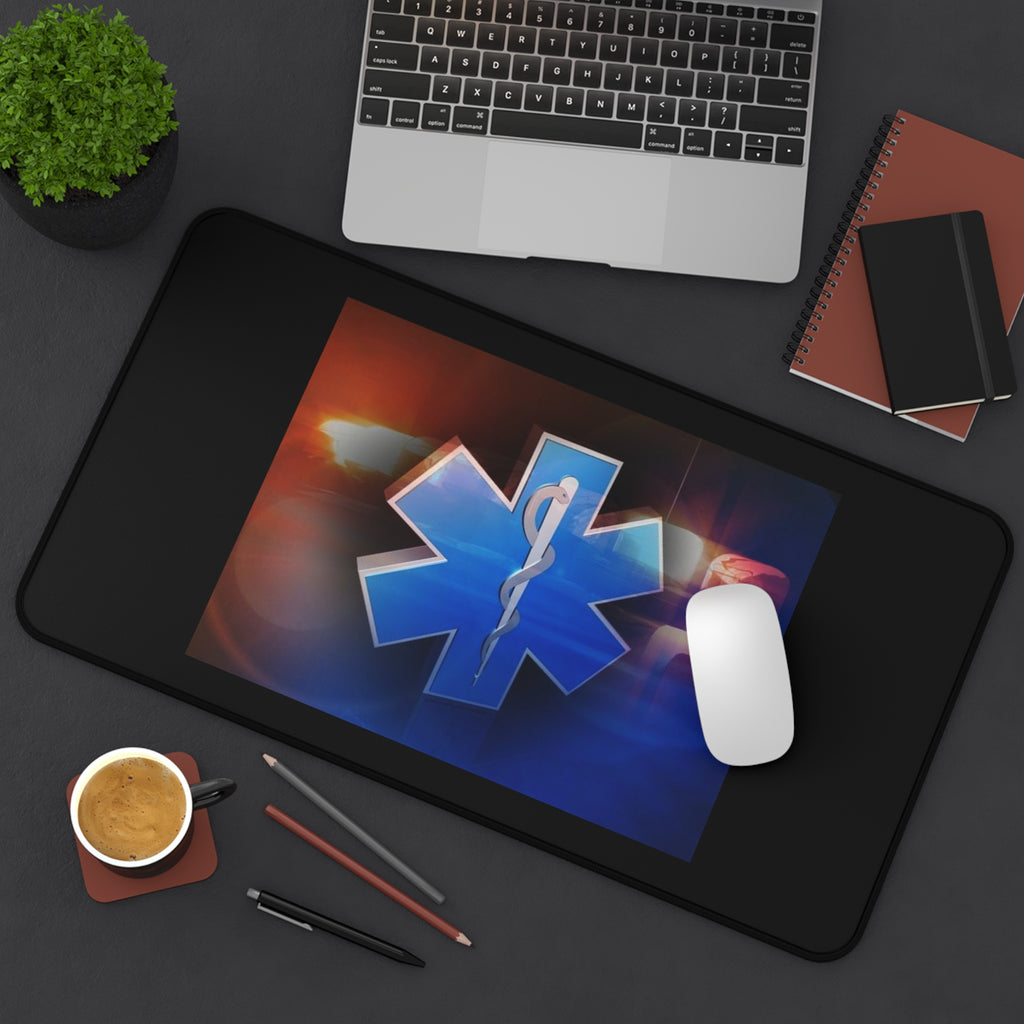 EMS Star of Life Desk Mat – Paramedic Medical Symbol Mousepad