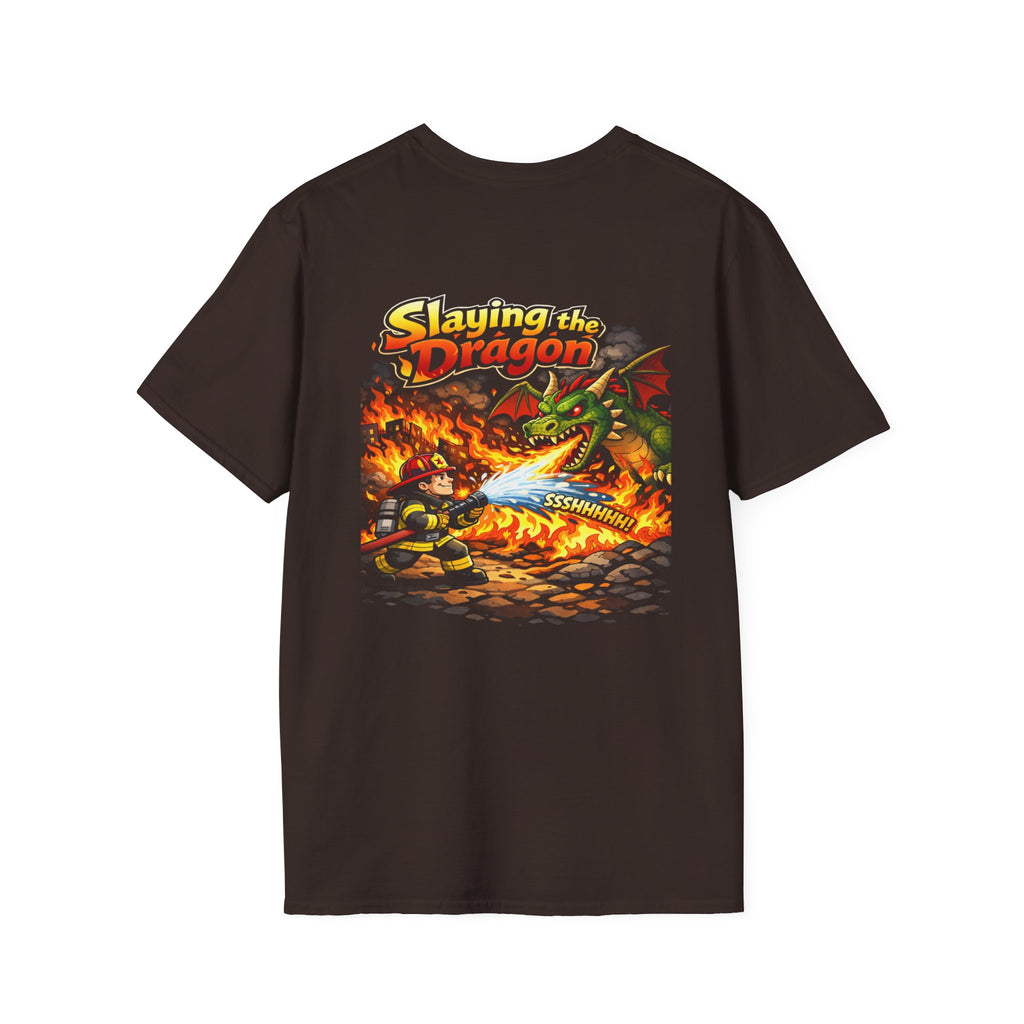 Slaying the Dragon Firefighter T-Shirt —