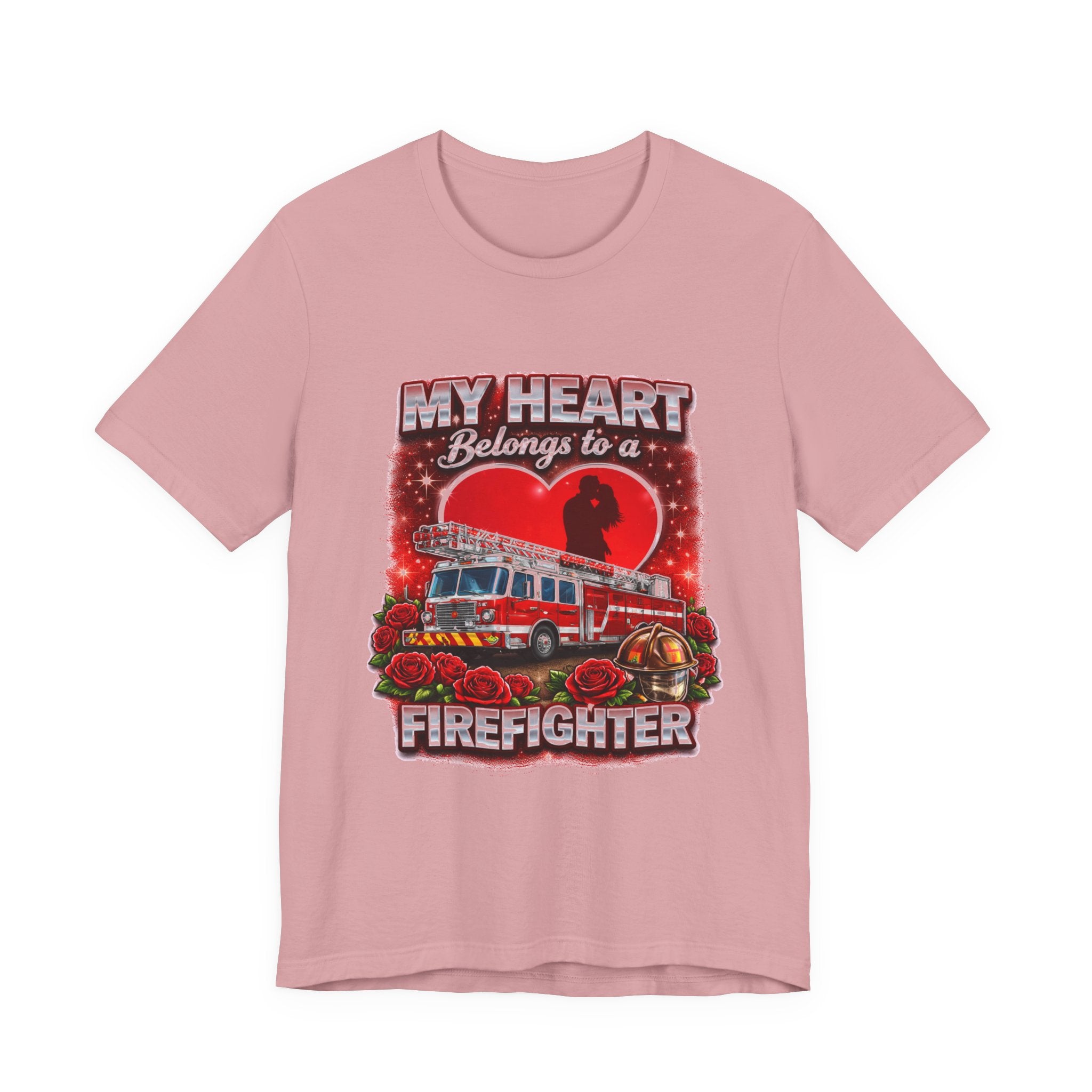 "My Heart Belongs to a Firefighter"  Firefighter Wife T-Shirt
