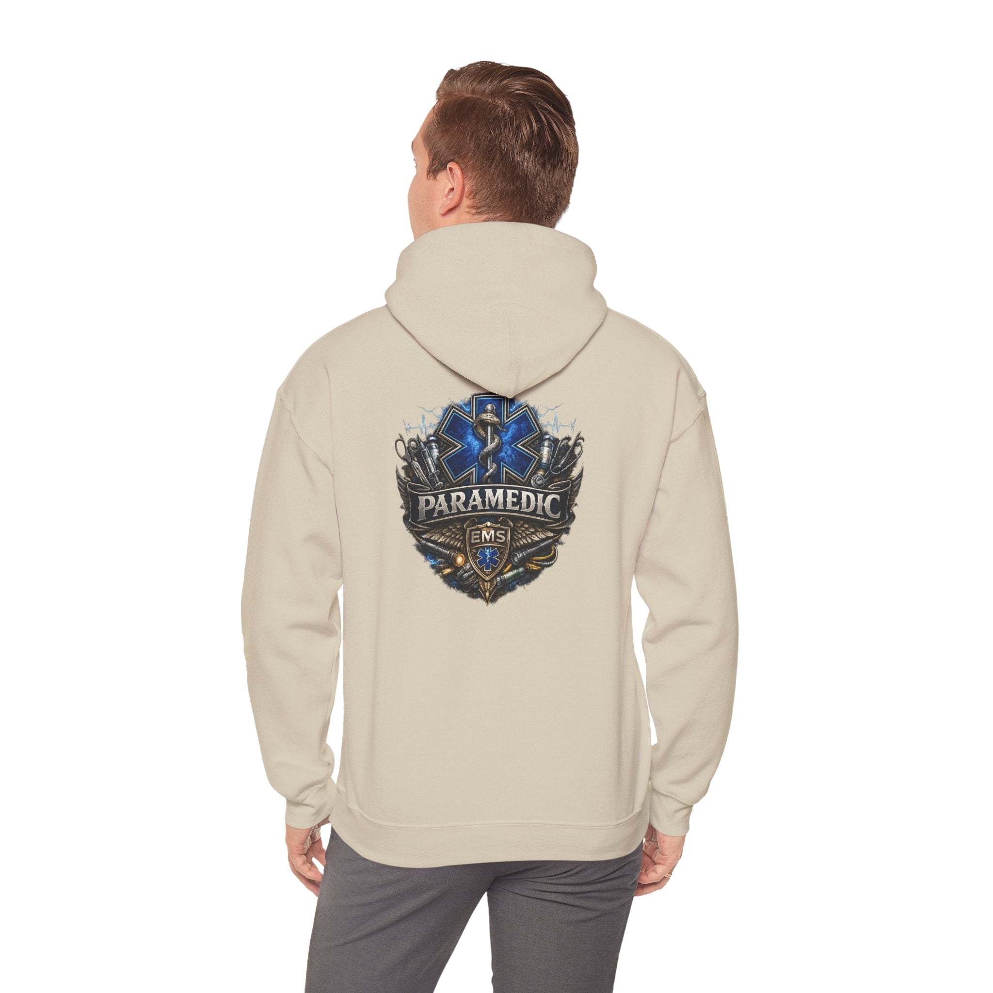 Paramedic EMS Badge Hoodie — Emergency Medical Technician Tribute Pullover