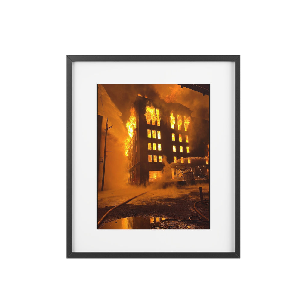 Framed Poster - Fiery Urban Blaze Photo Print (Matte)