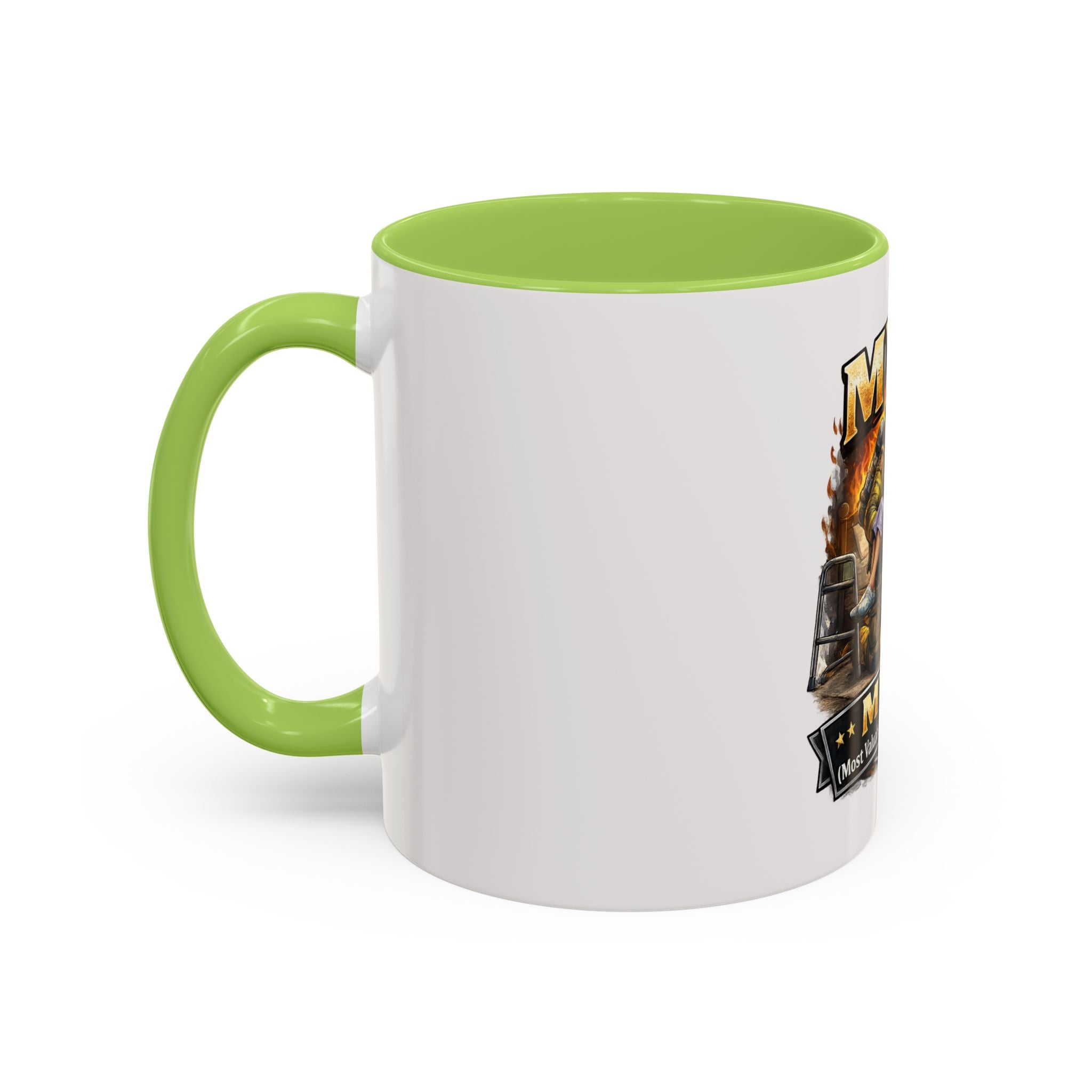 Firefighter Coffee Cup "MVP Most Valuable Picker-upper" Accent Coffee Mug (11, 15oz)