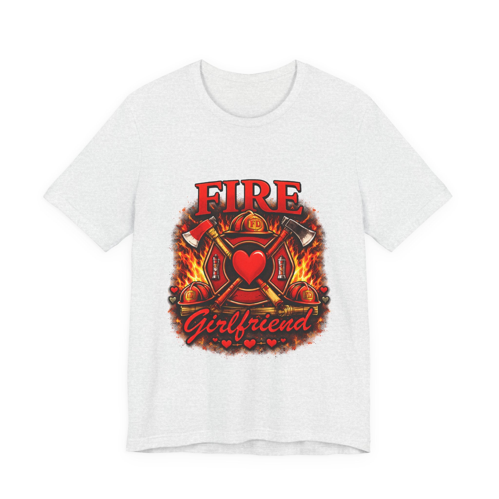 Firefighter Girlfriend T-Shirt — Fire Department Heart Logo Tee