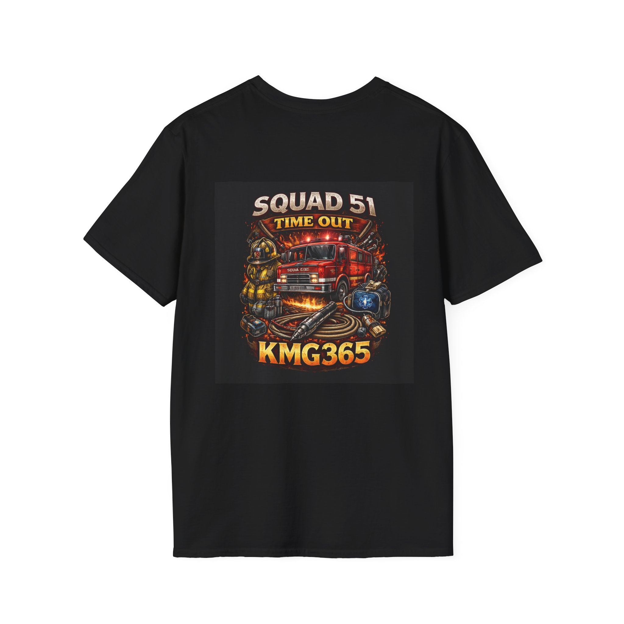 Firefighter Squad 51 T‑Shirt — "Squad 51 Time Out KMG365" Graphic Tee