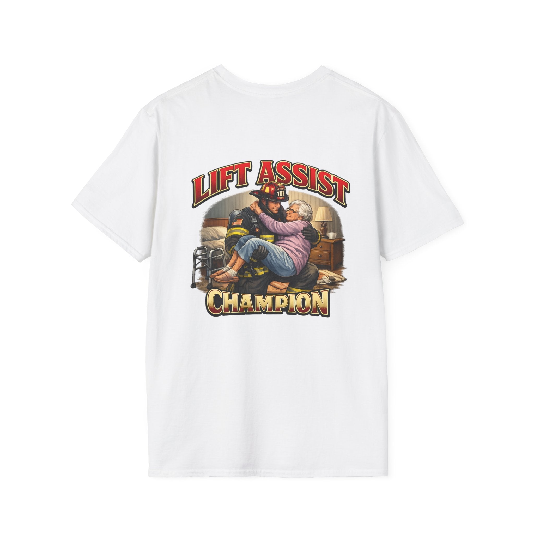 Firefighter Rescue T-Shirt — Helping Hands Elderly Assist Tee