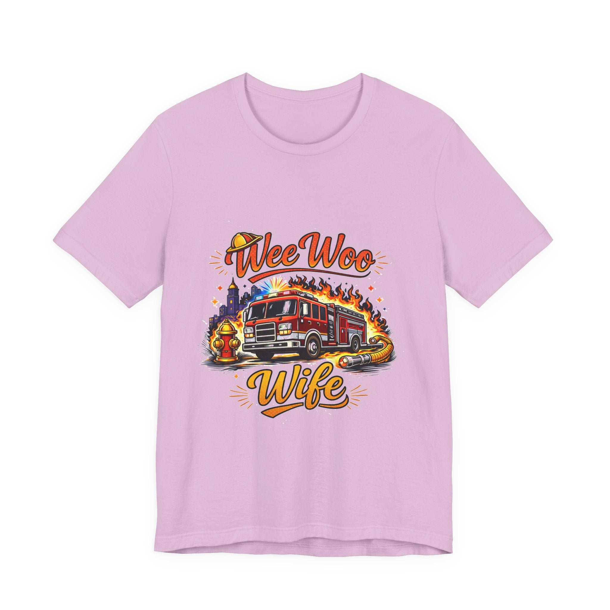 Firefighter Wife T-Shirt – "Wee Woo Wife" Fire Truck Graphic Tee