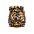 Pick-Up King Sticker — Funny Firefighter Carrying Grandma Kiss-Cut Decal