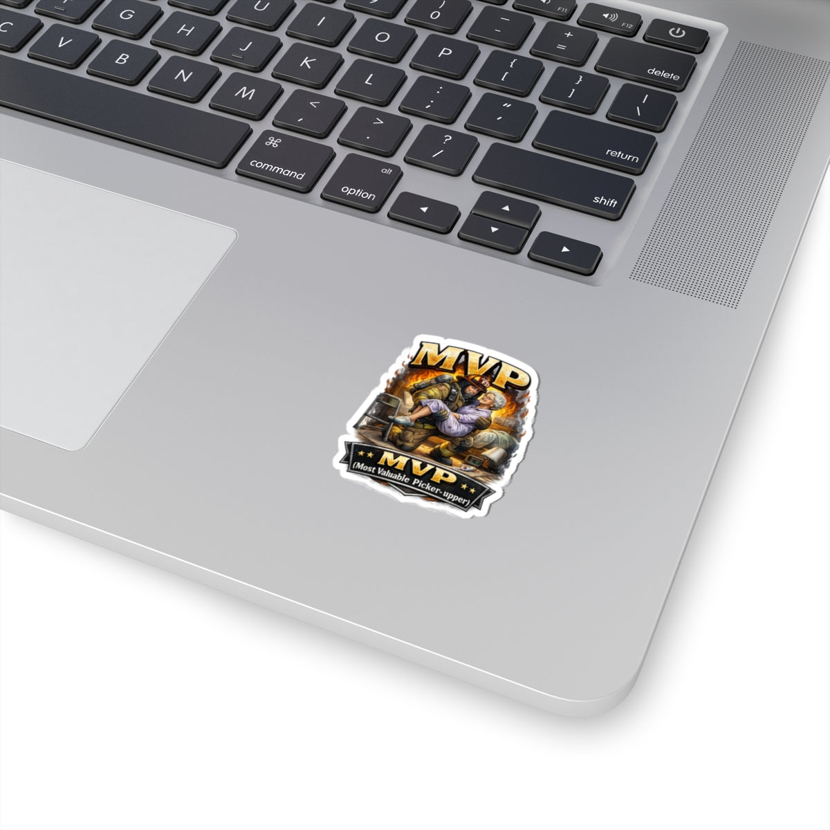 MVP Firefighter Sticker — "Most Valuable Picker-upper" Rescue Design