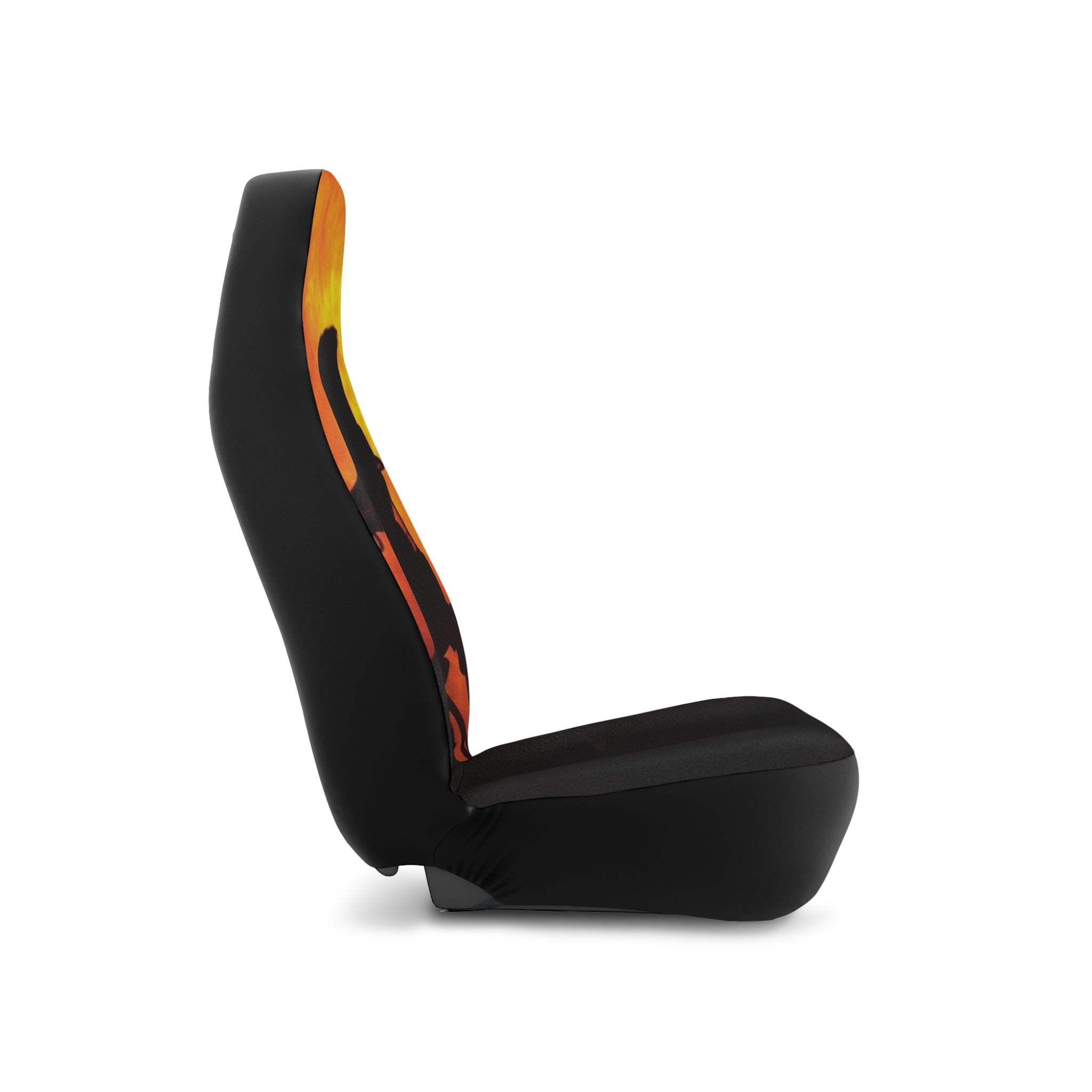 Firefighter Silhouette Car Seat Covers — Orange Flames Tribute