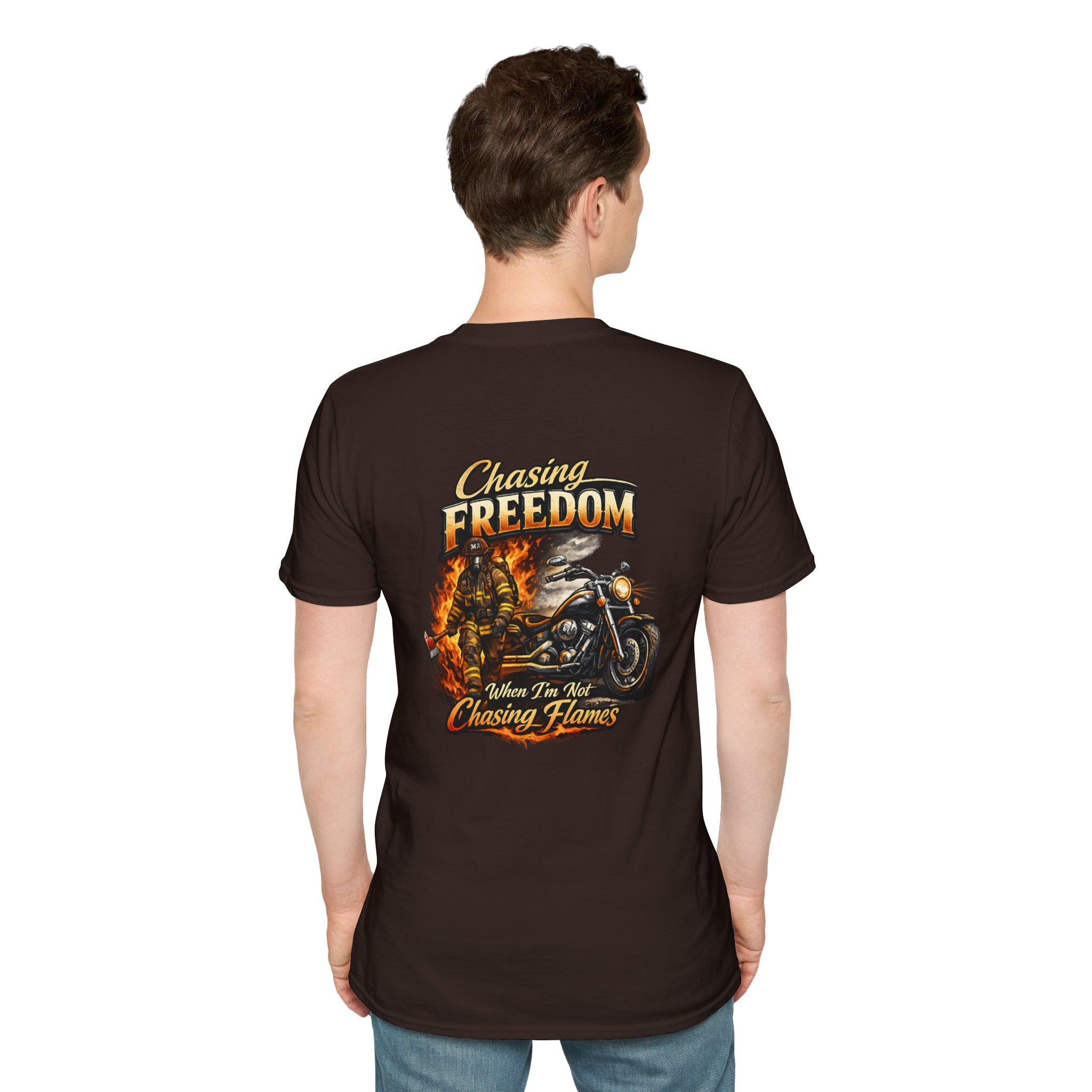 Chasing Freedom Motorcycle T-Shirt — “Chasing Flames” Biker Tee