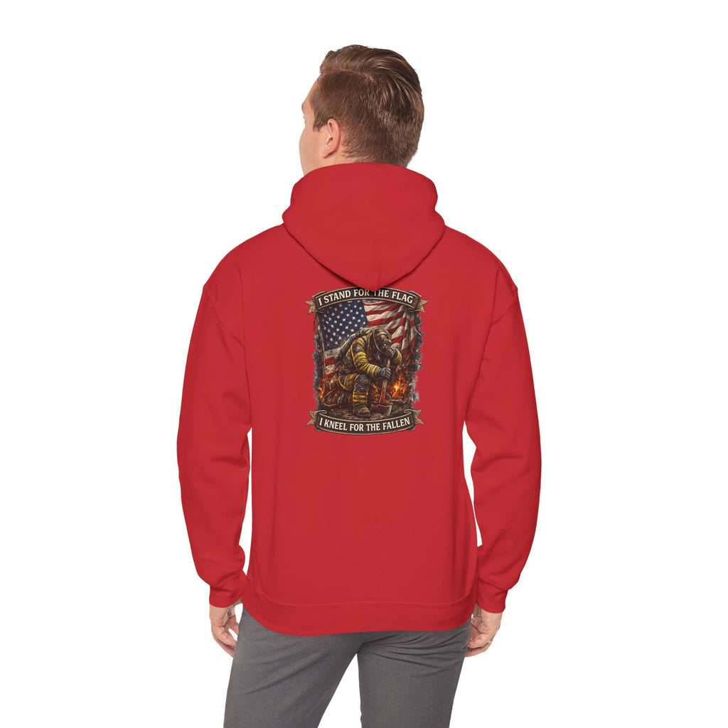 Patriotic Fallen Soldier Hoodie – I Stand & Kneel For The Fallen Memorial Hoodie