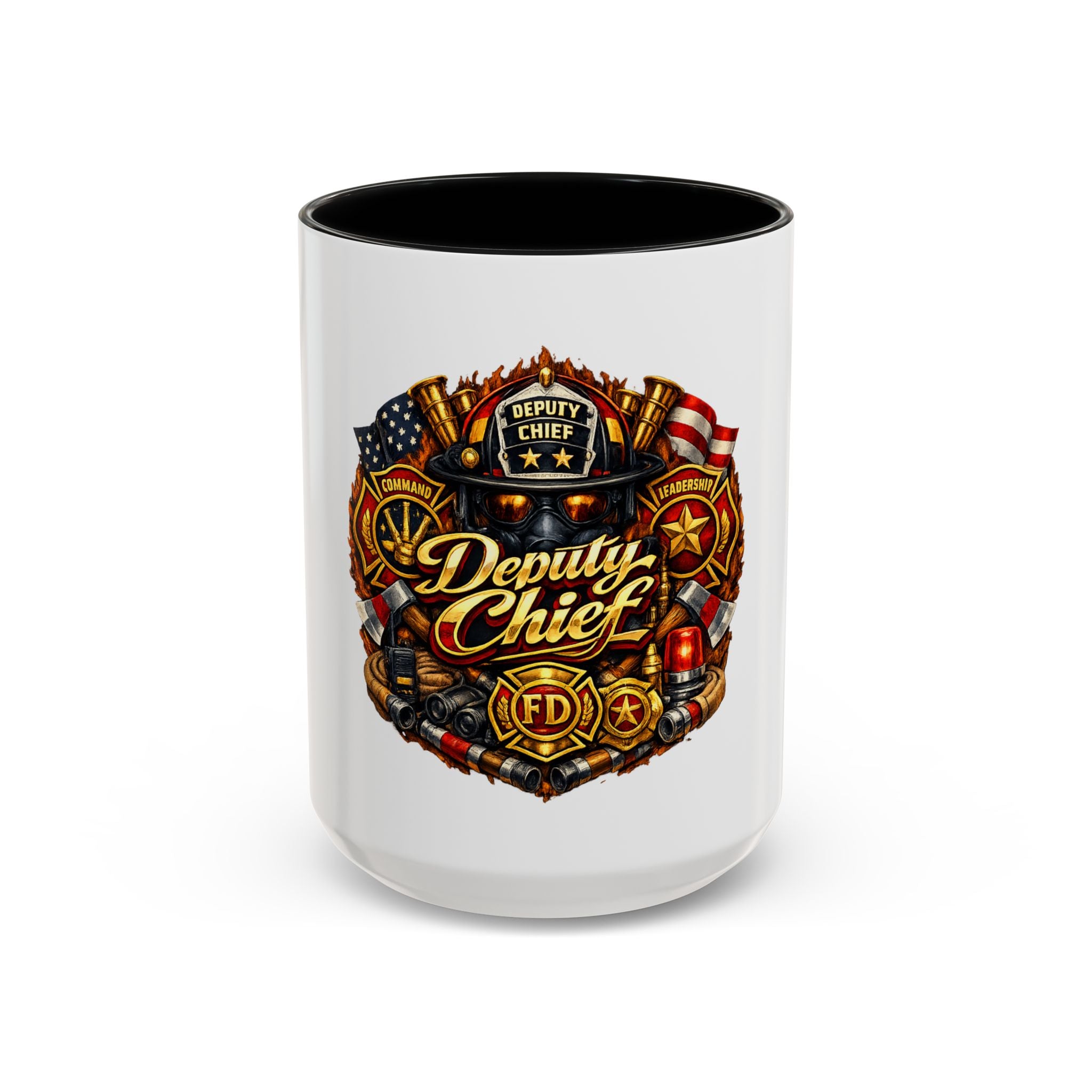 Deputy Chief Firefighter Accent Coffee Mug — Fire Department Tribute (11/15oz)