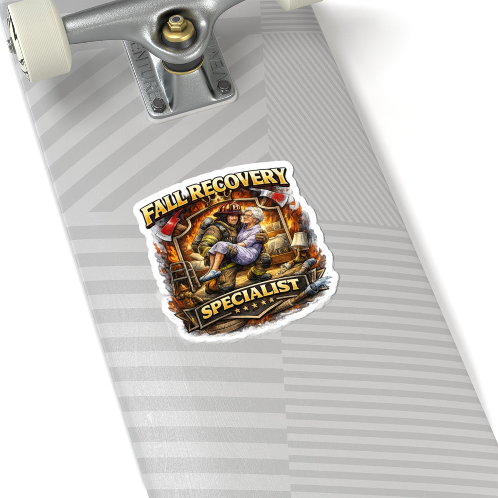 Fall Recovery Specialist Sticker — Firefighter Rescue Kiss-Cut Sticker