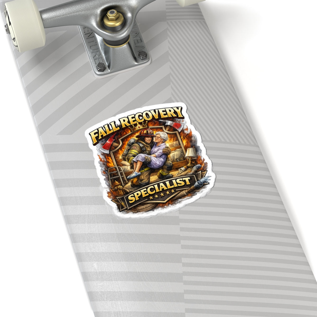 Fall Recovery Specialist Sticker — Firefighter Rescue Kiss-Cut Sticker
