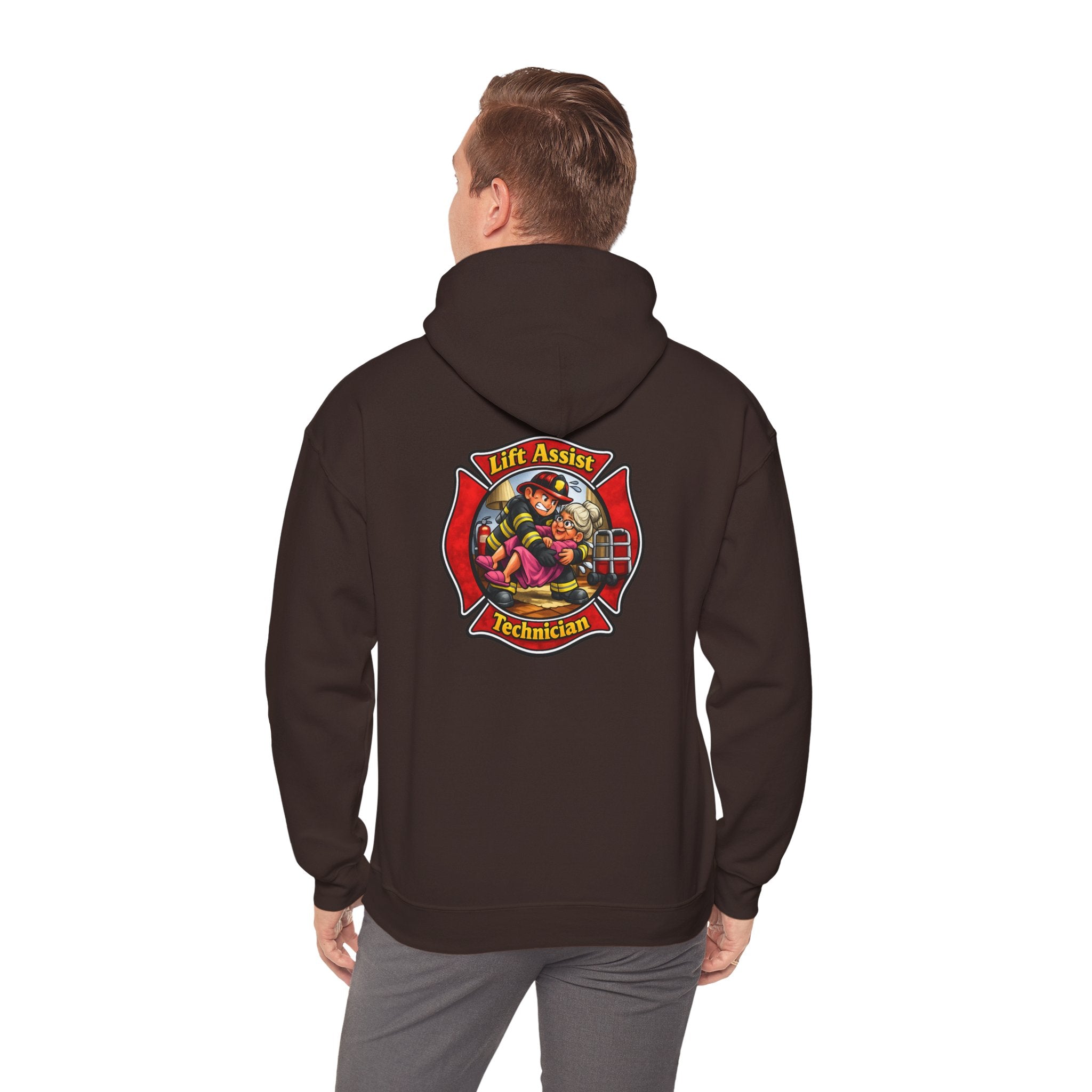 Firefighter Lift Assist Technician Hoodie – Maltese Cross Rescue Design