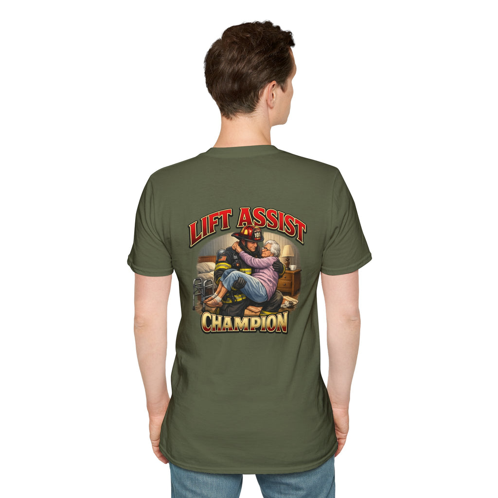 Lift Assist Champion Firefighter Rescue T-Shirt