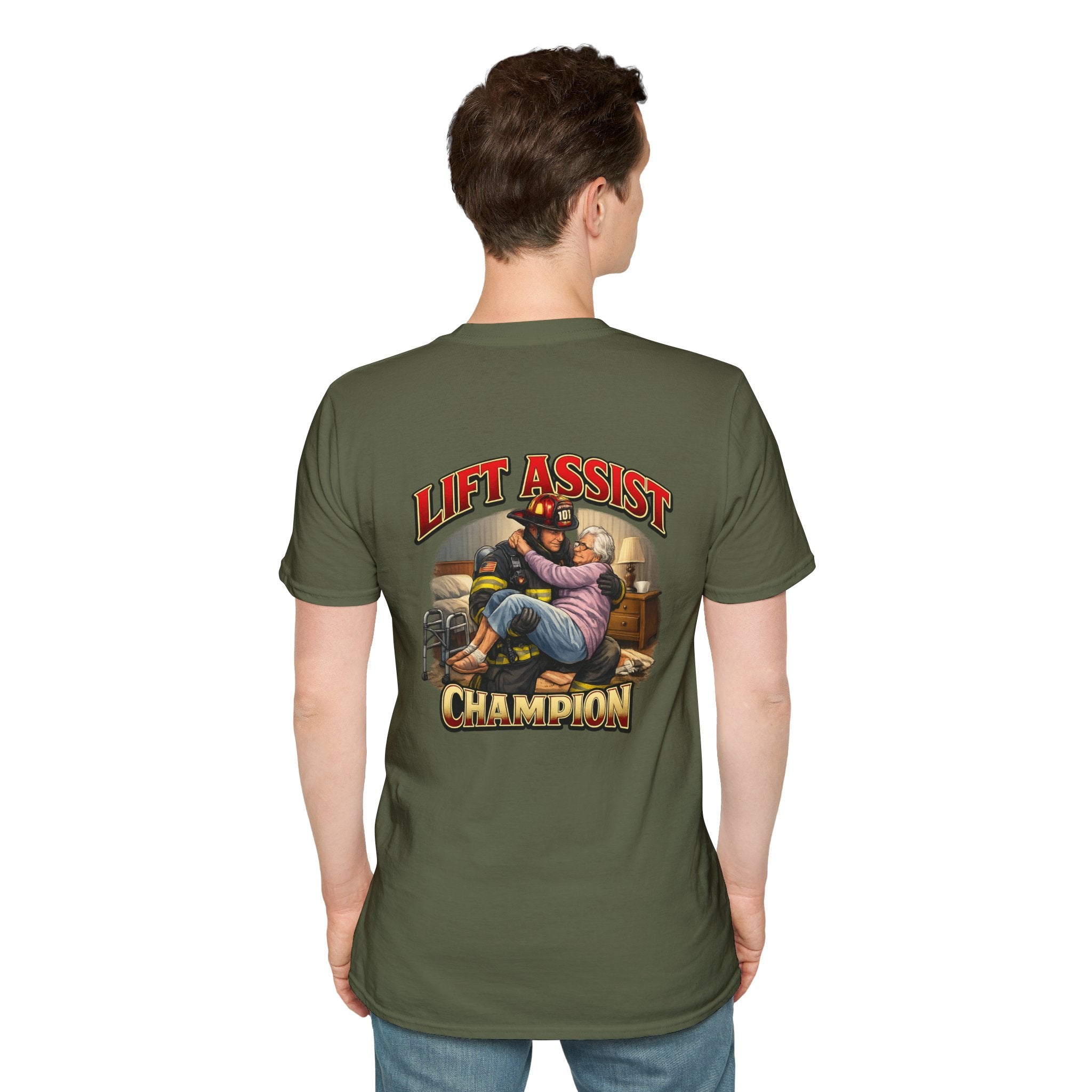 Lift Assist Champion Firefighter Rescue T-Shirt