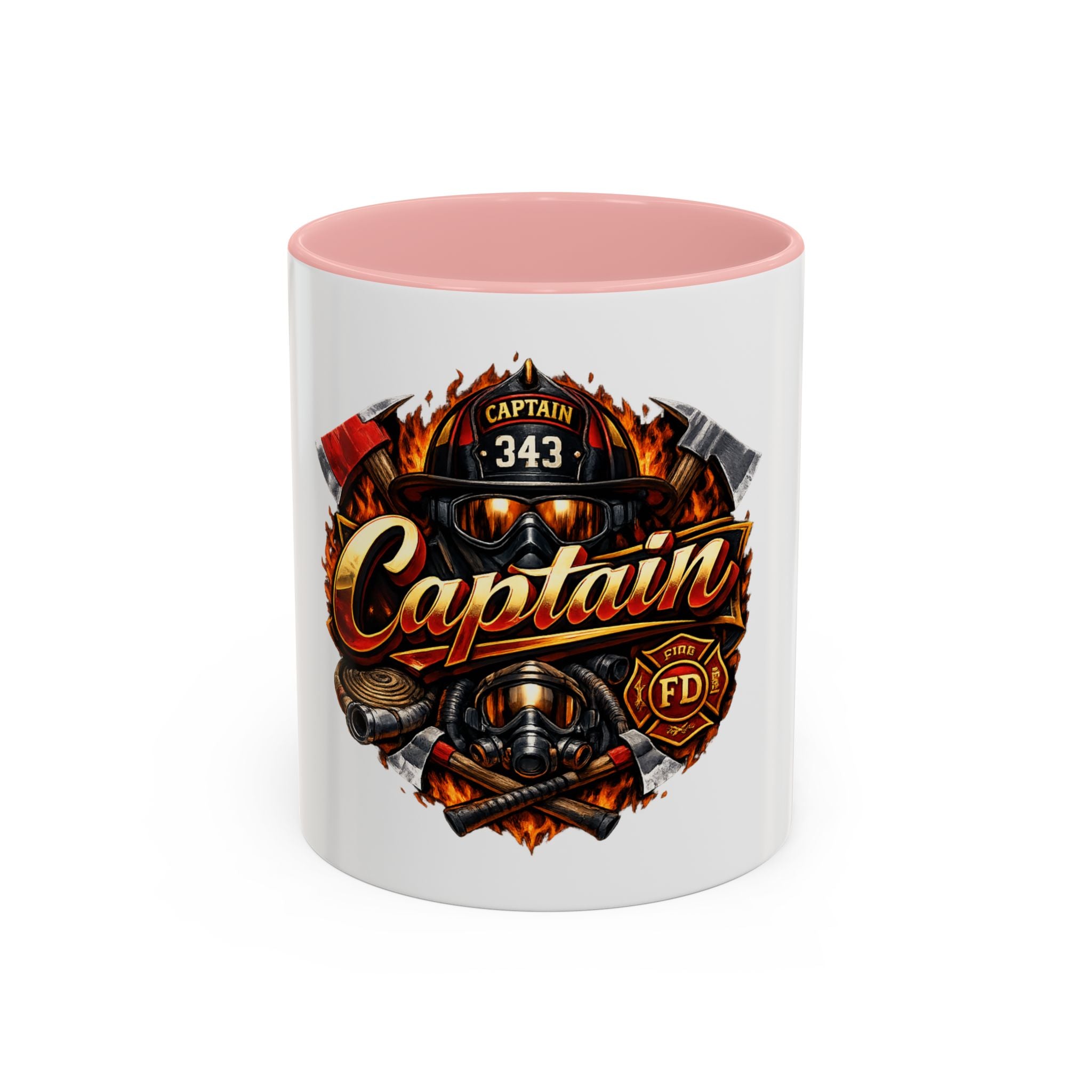 Captain Firefighter Coffee Mug — 'Captain' Fire Rescue Emblem Accent Mug (11/15oz)