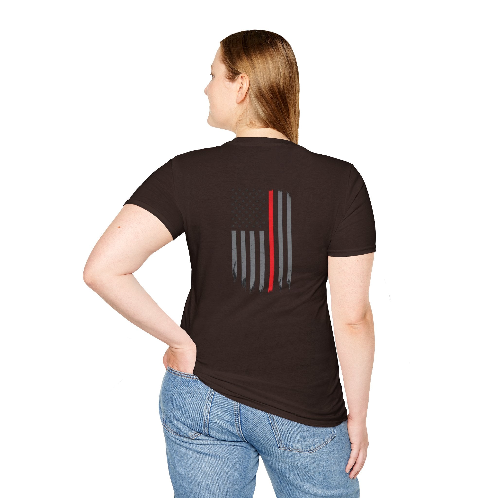 Firefighter Flag T‑Shirt — Thin Red Line American Flag Tee