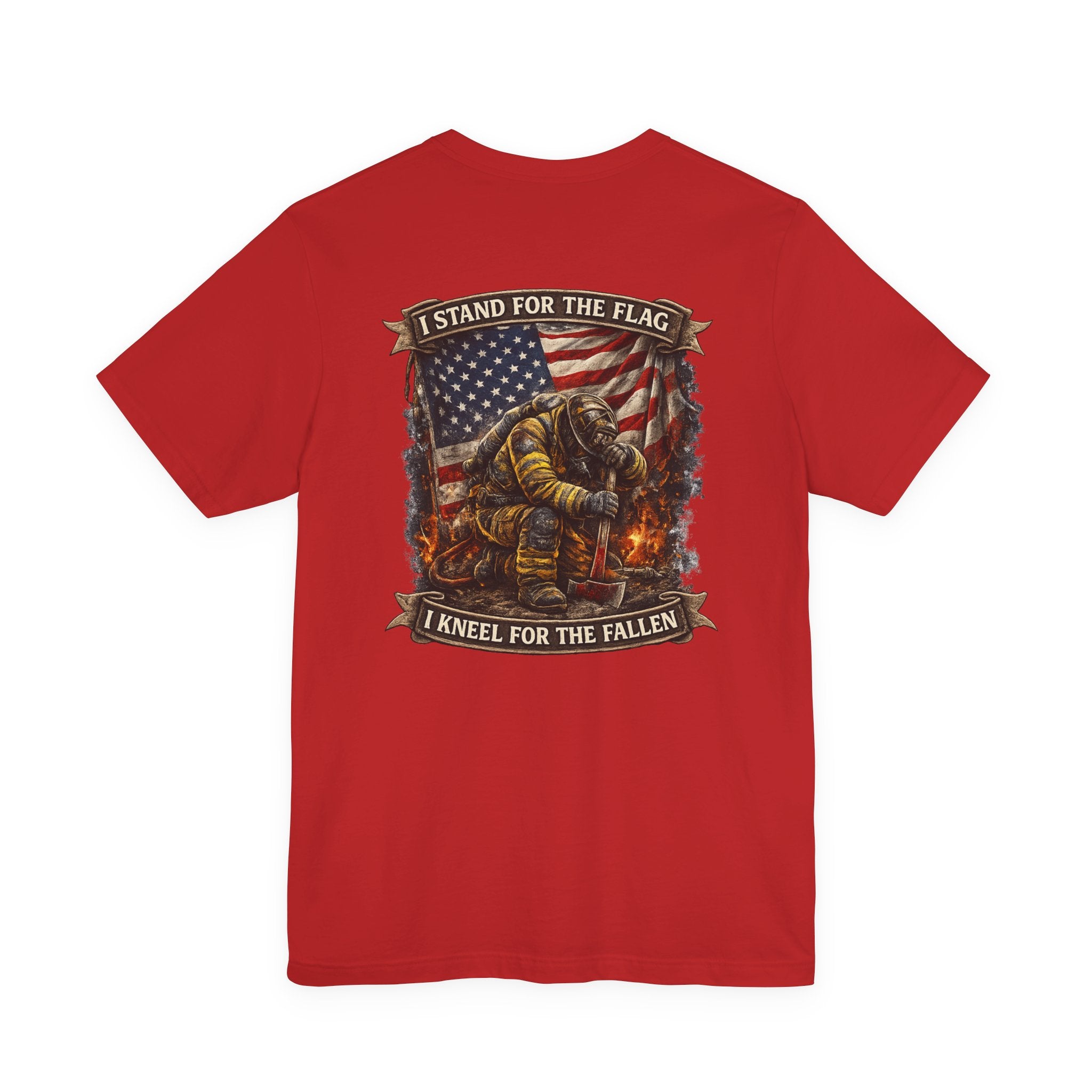Patriotic Tee — "I Stand for the Flag, I Kneel for the Fallen" Memorial T-Shirt