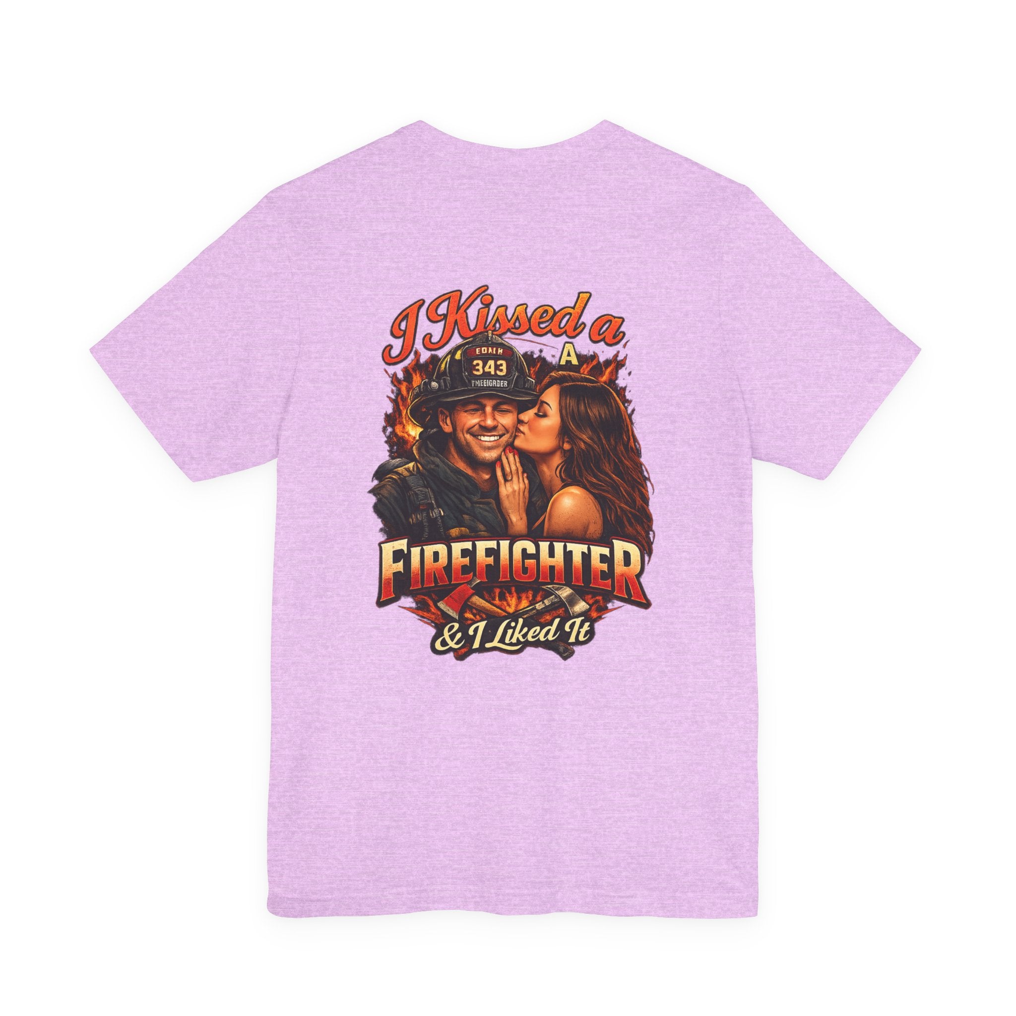 I Kissed a Firefighter Tee — Romantic Firefighter Graphic T-Shirt