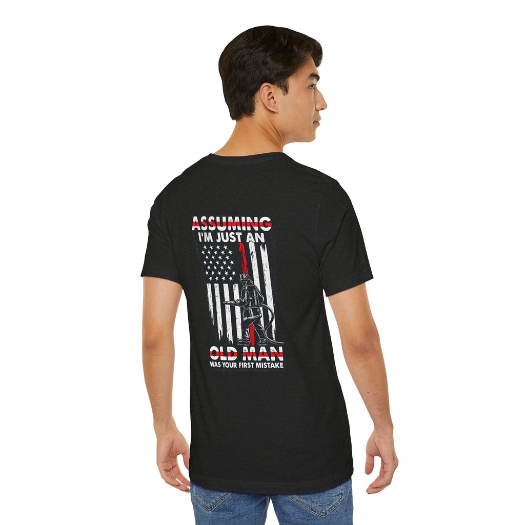 T‑Shirt - "Assuming I’m Just an Old Man" American Flag Fishing Tee