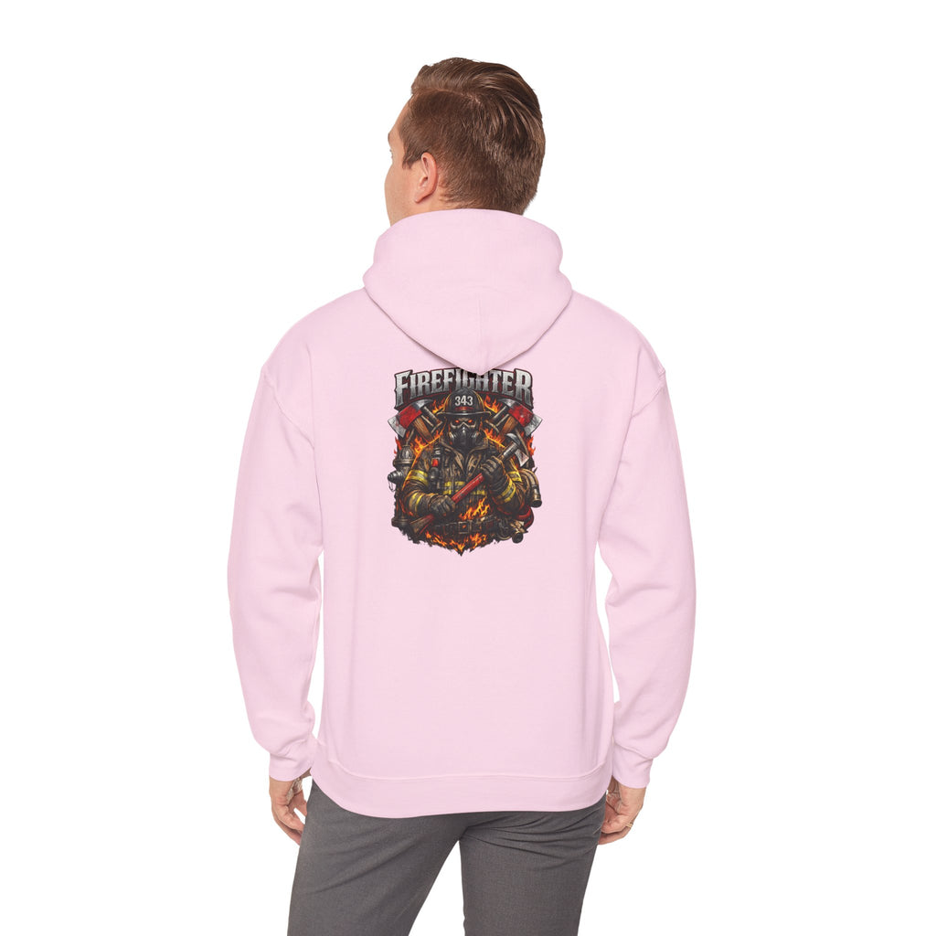 Firefighter Axe Shield Hoodie — Vintage Firefighter Engine Pullover