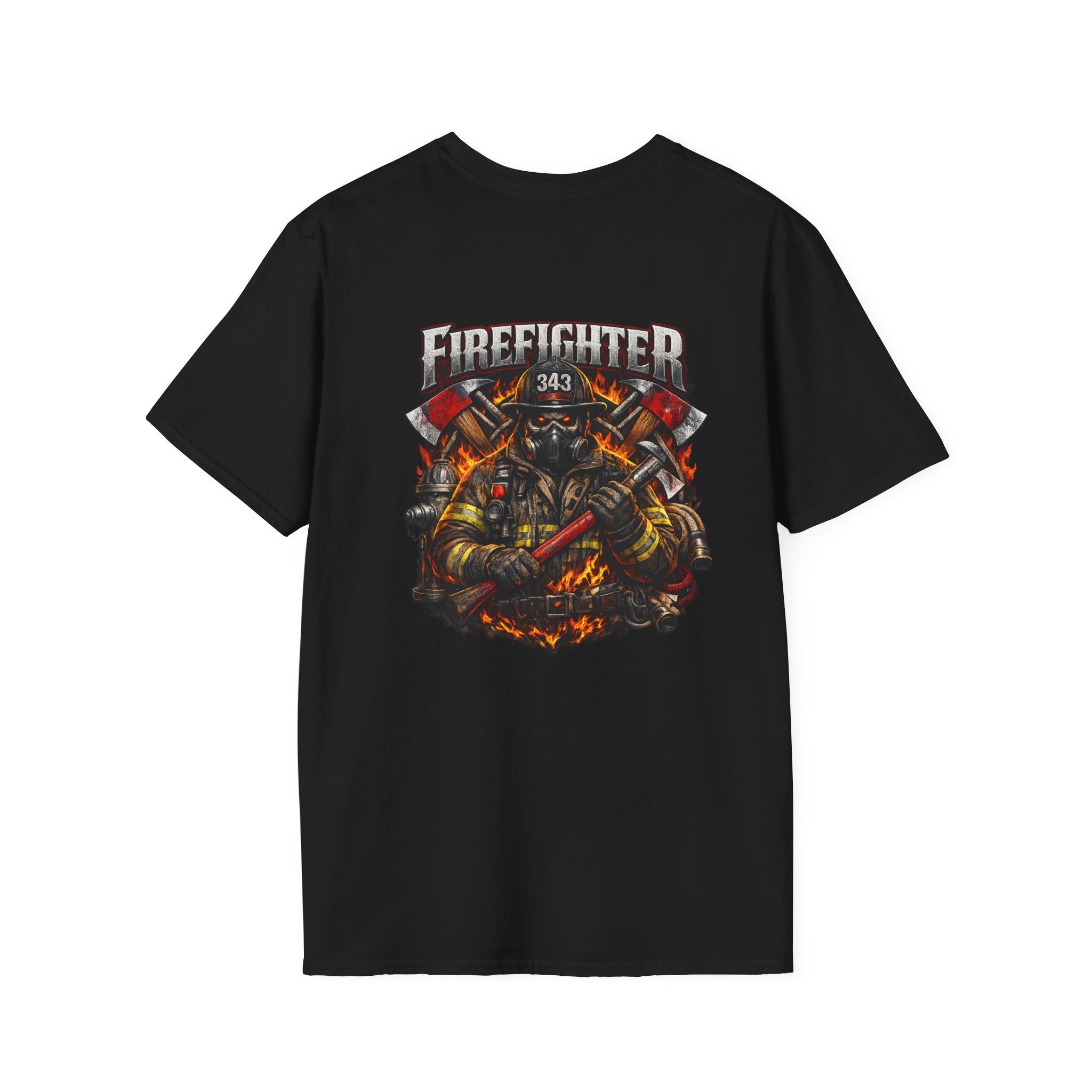 Firefighter Graphic T-Shirt — Brave Firefighter Design (343)