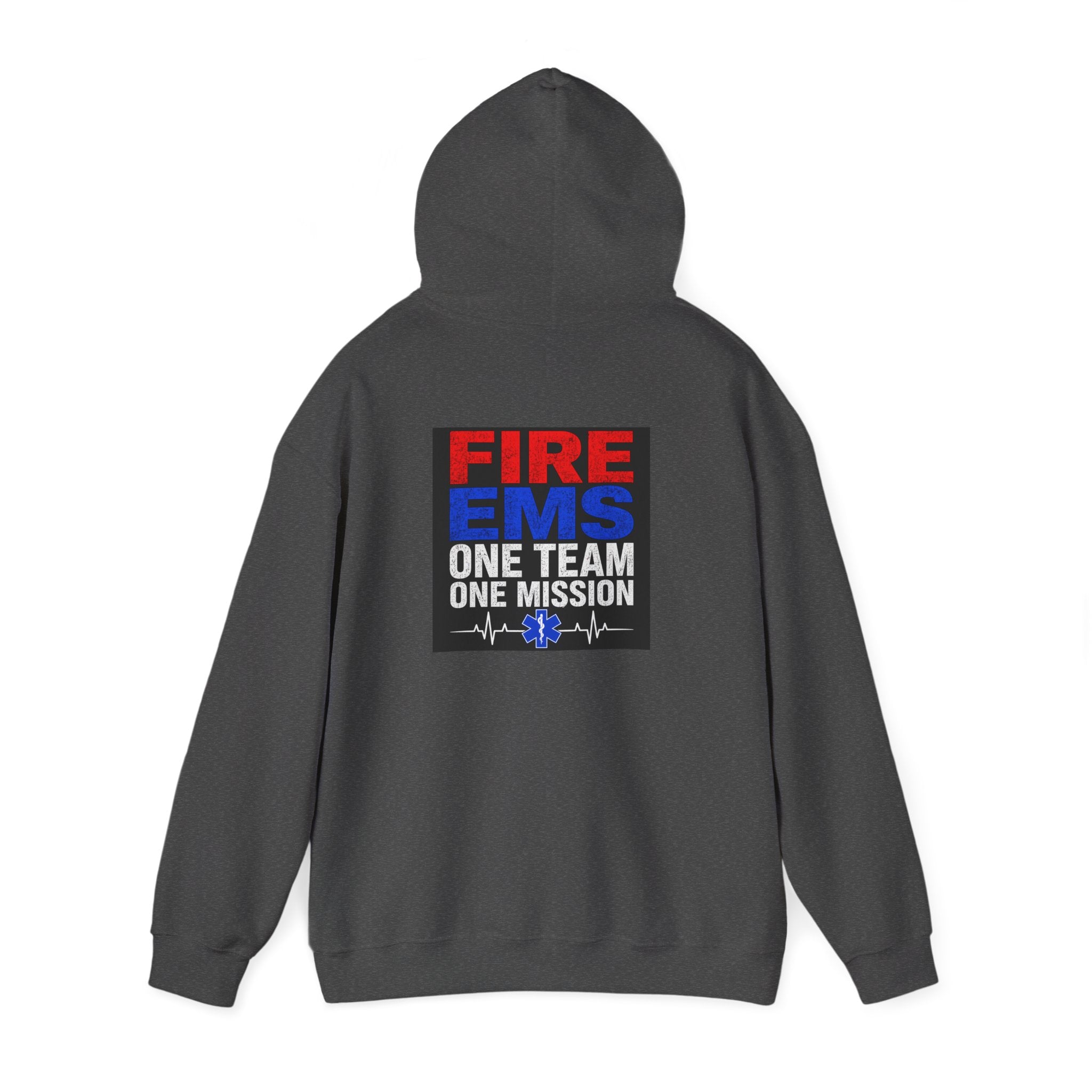Fire & EMS Hoodie — "One Team One Mission" Back Graphic Pullover