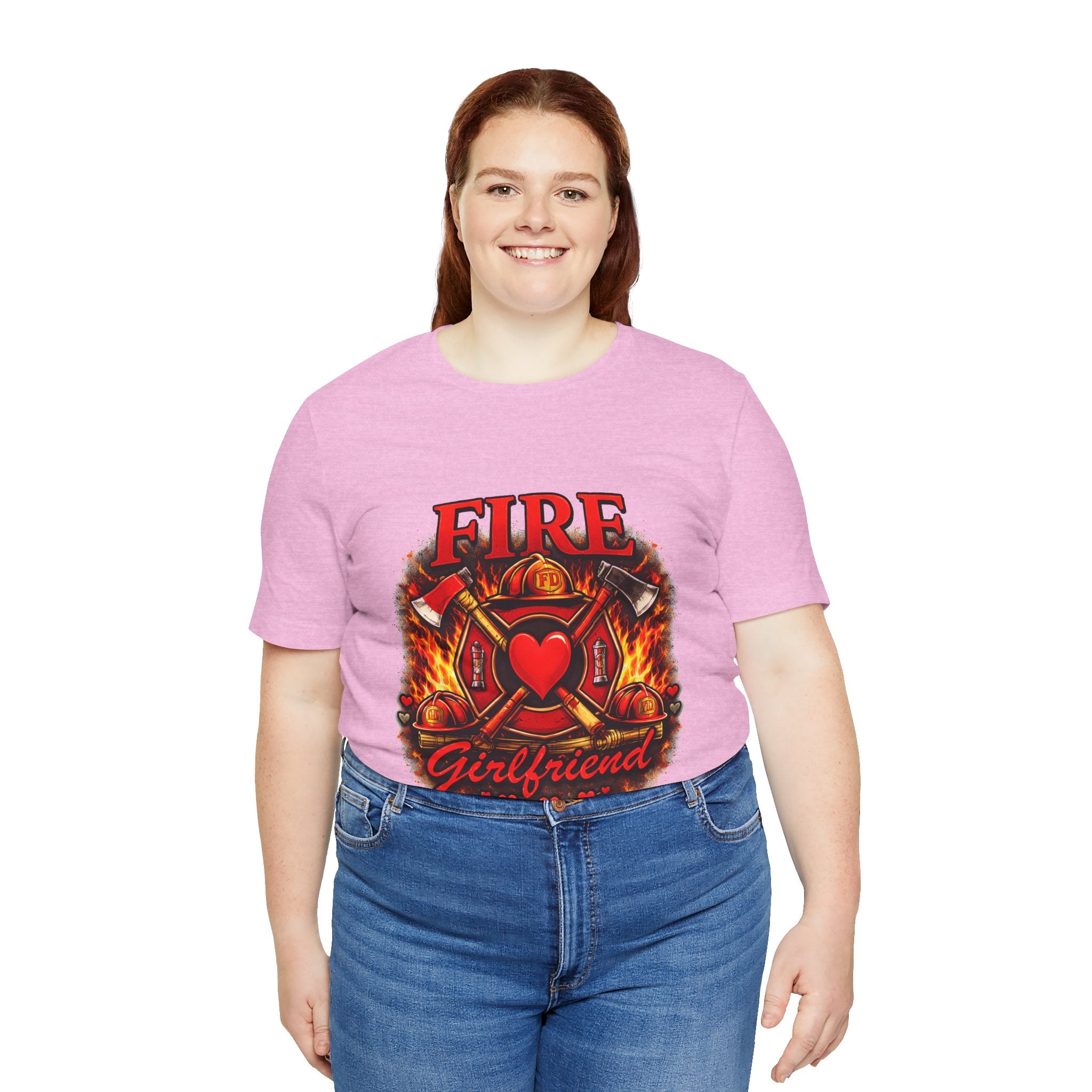 Firefighter Girlfriend T-Shirt — Fire Department Heart Logo Tee