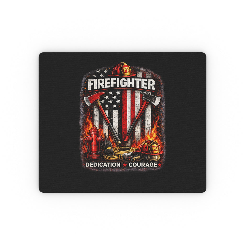 Firefighter Mouse Pad — Dedication & Courage Fire Dept