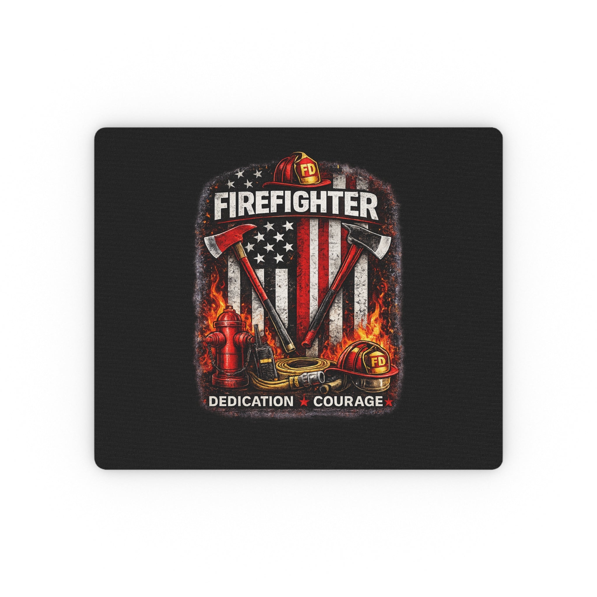 Firefighter Mouse Pad — Dedication & Courage Fire Dept
