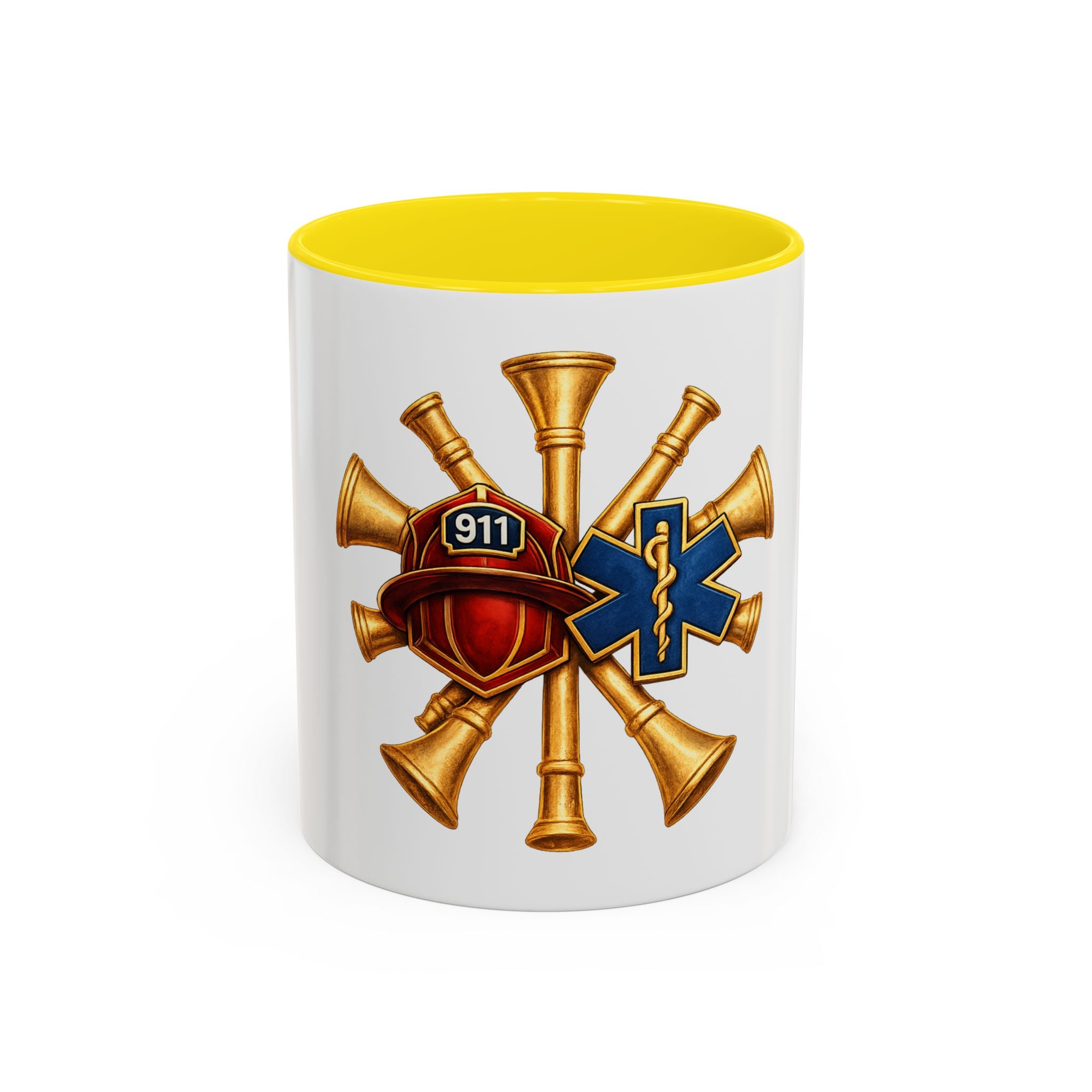 Fire Chief EMS & Firefighter Maltese Cross Coffee Mug — 911 Rescue Medical Emblem Accent Mug