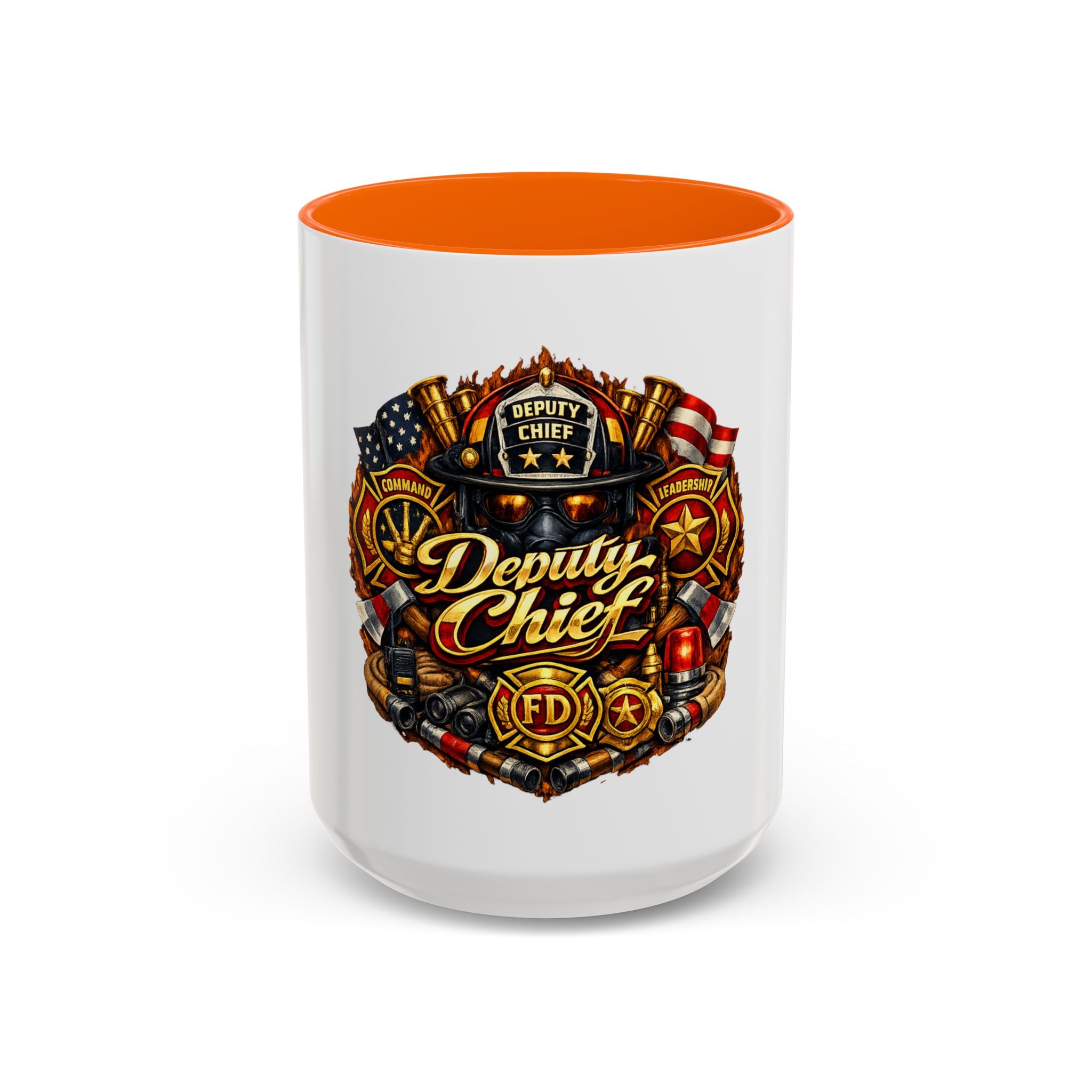 Deputy Chief Firefighter Accent Coffee Mug — Fire Department Tribute (11/15oz)