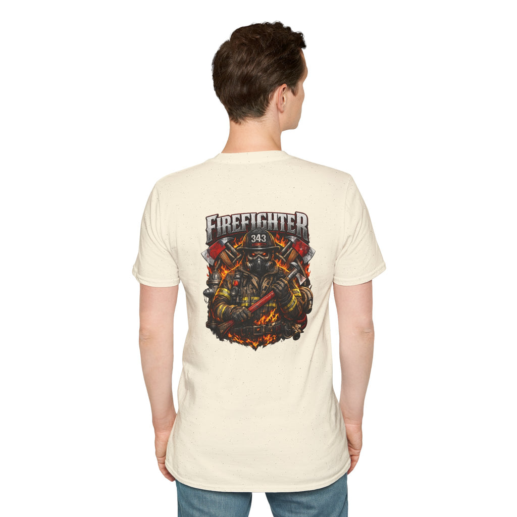 Firefighter Graphic T-Shirt — Brave Firefighter Design (343)