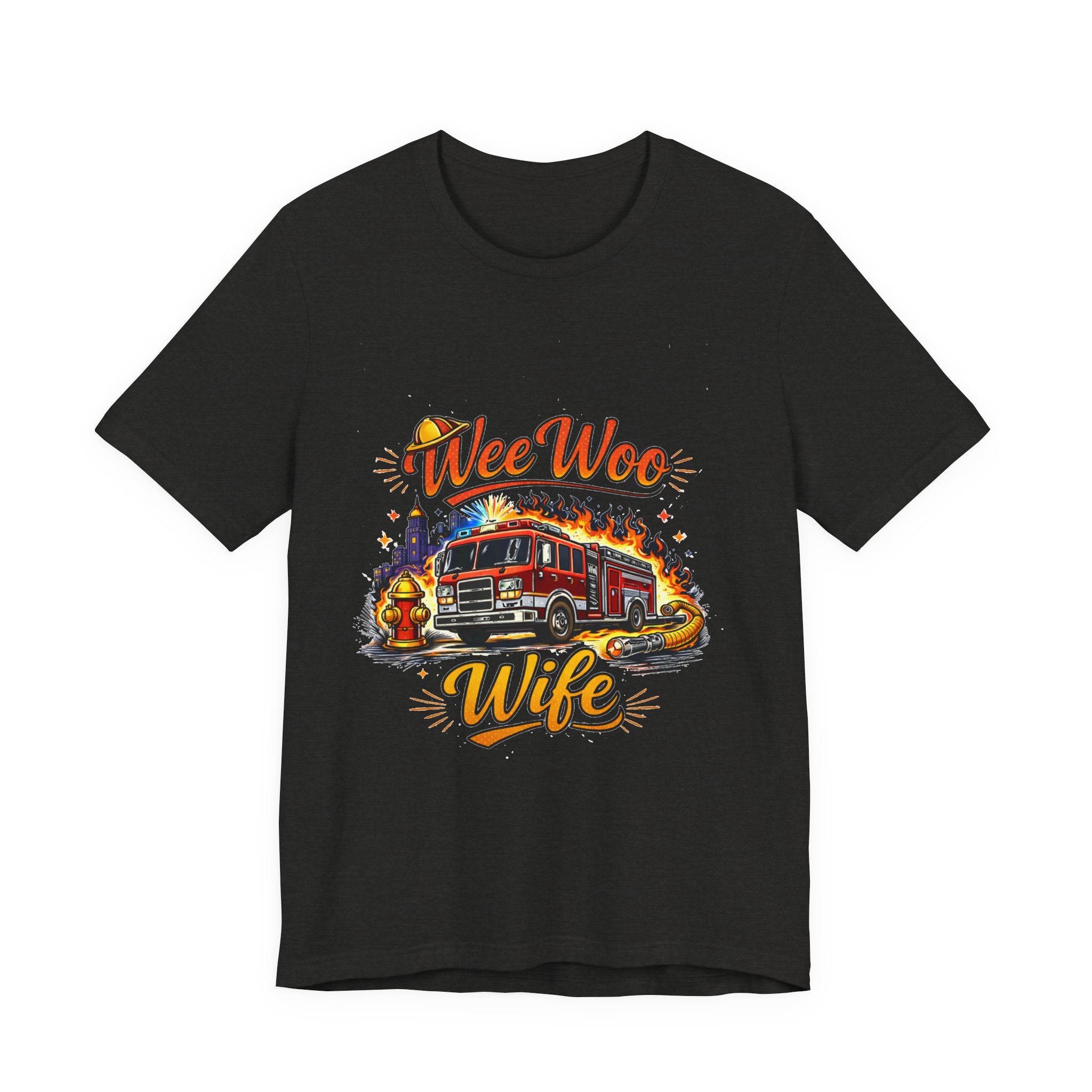Firefighter Wife T-Shirt – "Wee Woo Wife" Fire Truck Graphic Tee
