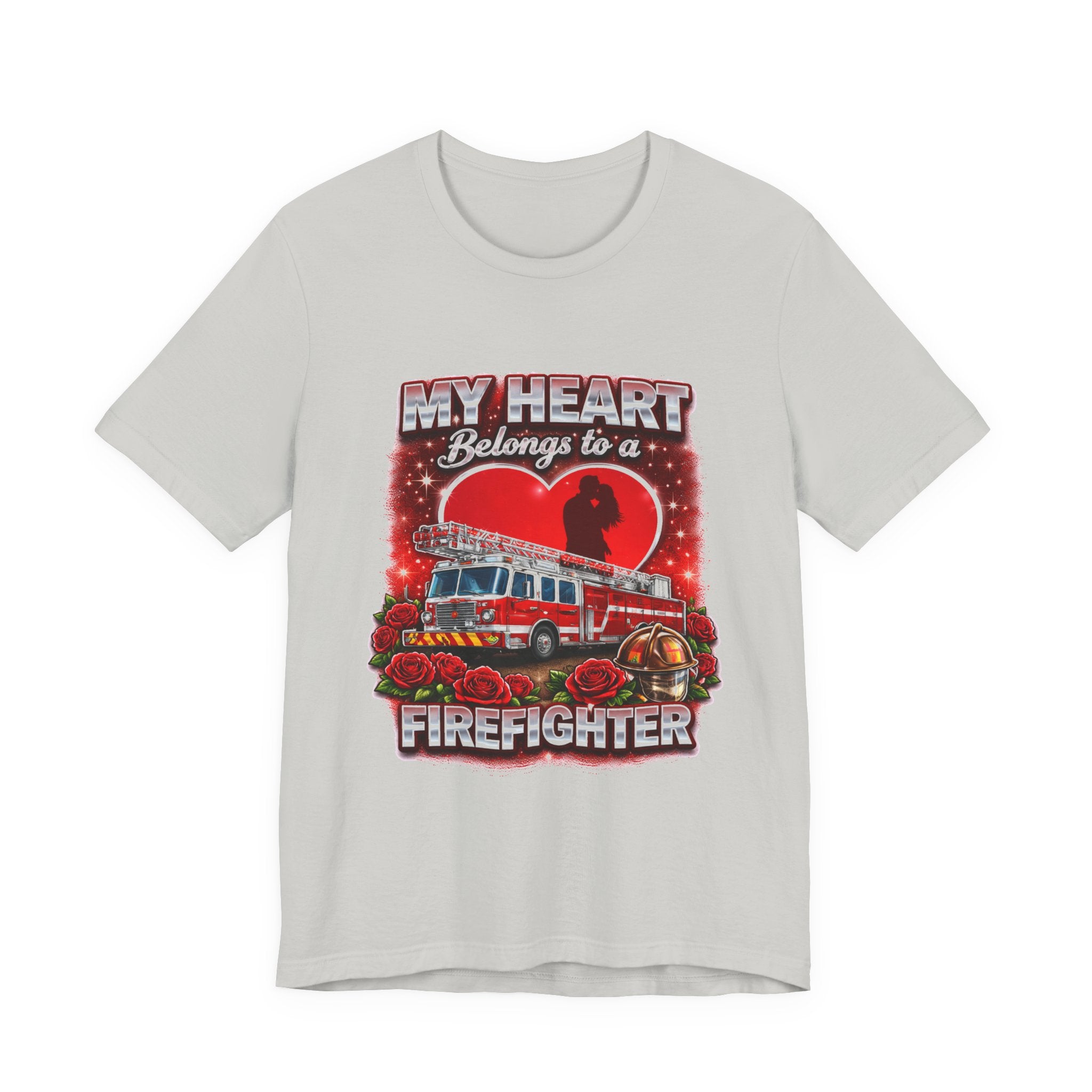 "My Heart Belongs to a Firefighter"  Firefighter Wife T-Shirt