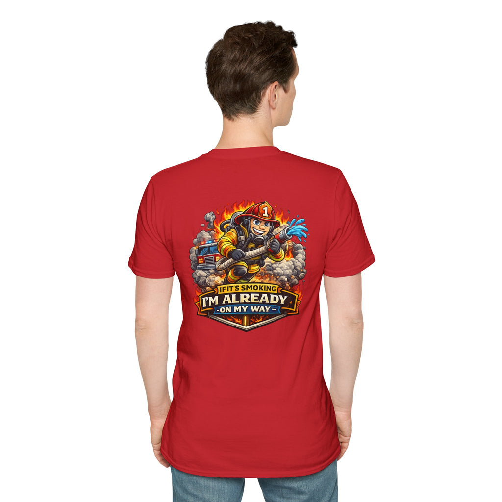 Firefighter T-Shirt – “If I’m Not Smoking I’m Already On My Way” Graphic Tee