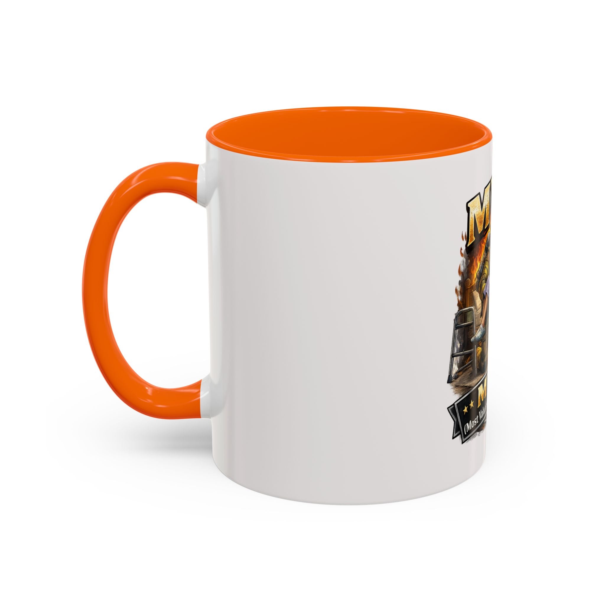 Firefighter Coffee Cup "MVP Most Valuable Picker-upper" Accent Coffee Mug (11, 15oz)
