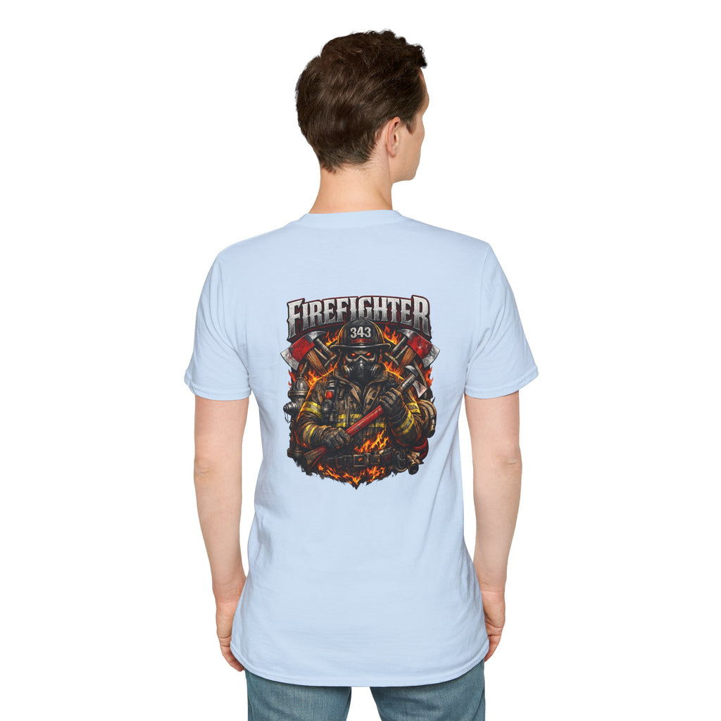 Firefighter Graphic T-Shirt — Brave Firefighter Design (343)