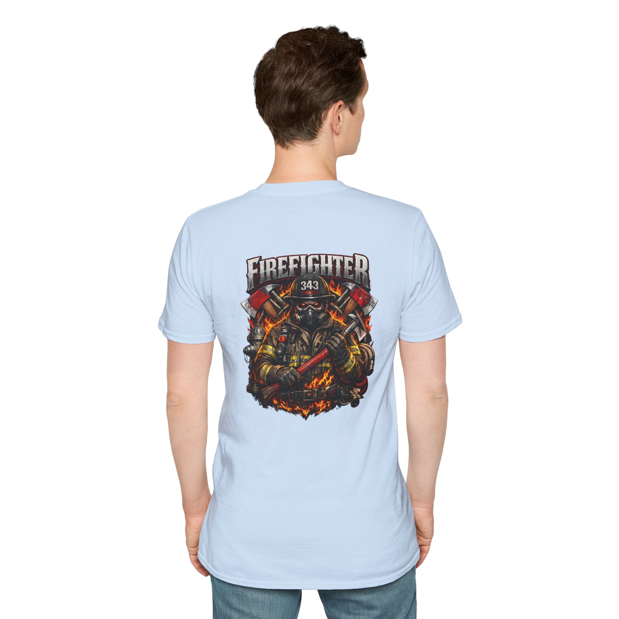 Firefighter Graphic T-Shirt — Brave Firefighter Design (343)