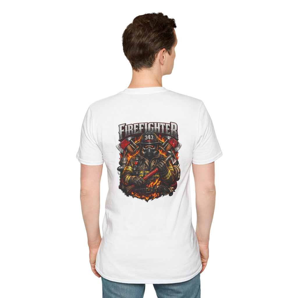 Firefighter Graphic T-Shirt — Brave Firefighter Design (343)